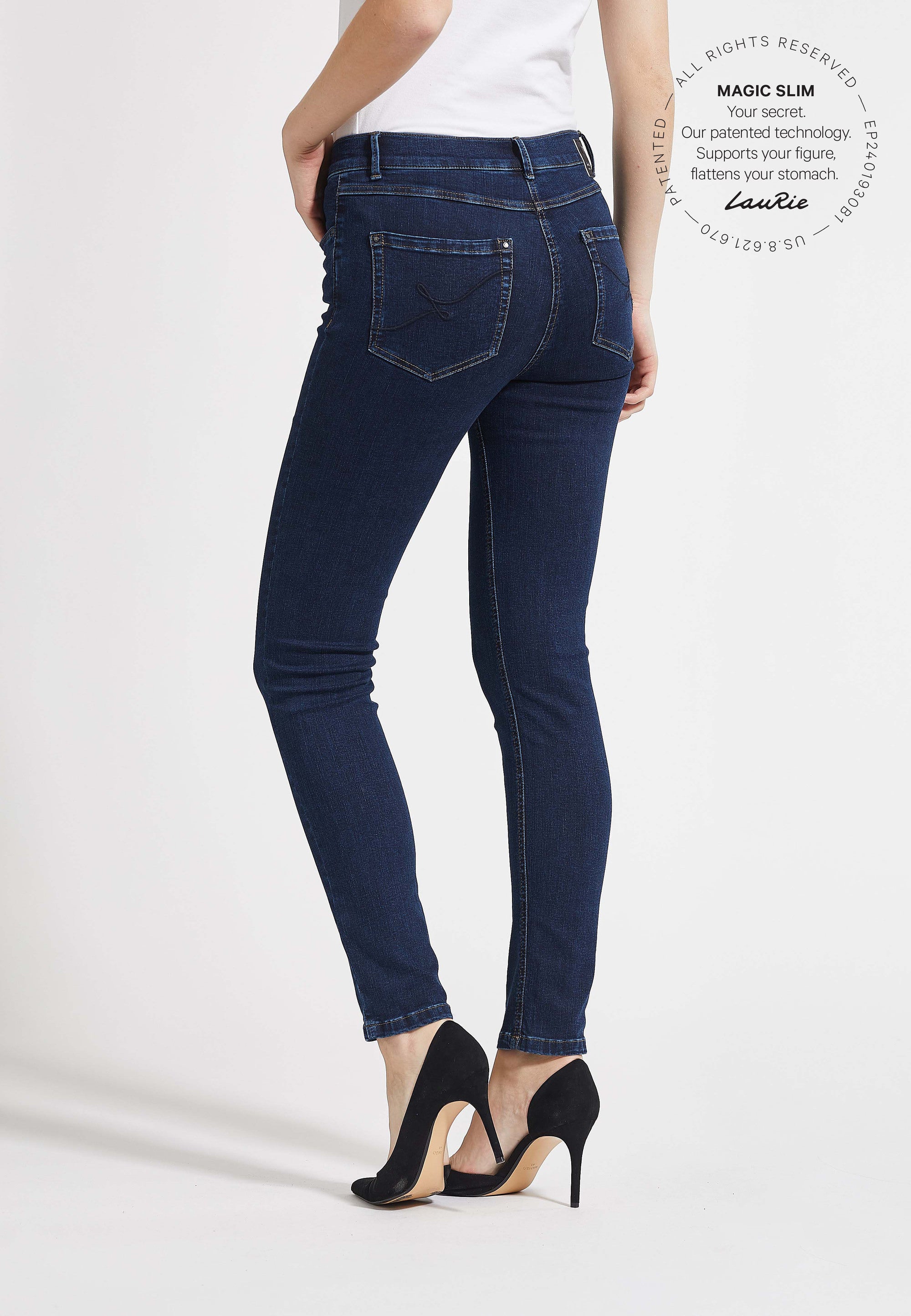 LAURIE Agatha Slim - Medium Length Slim Dunkelblauer denim
