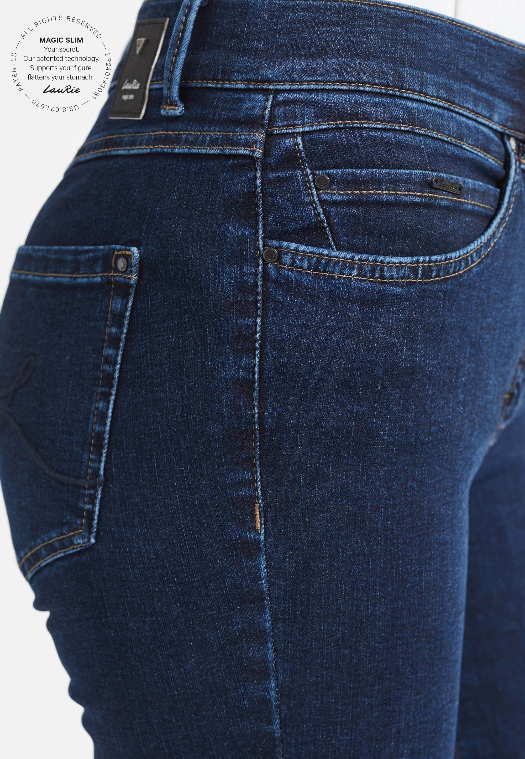 LAURIE Agatha Slim - Medium Length Slim Dunkelblauer denim