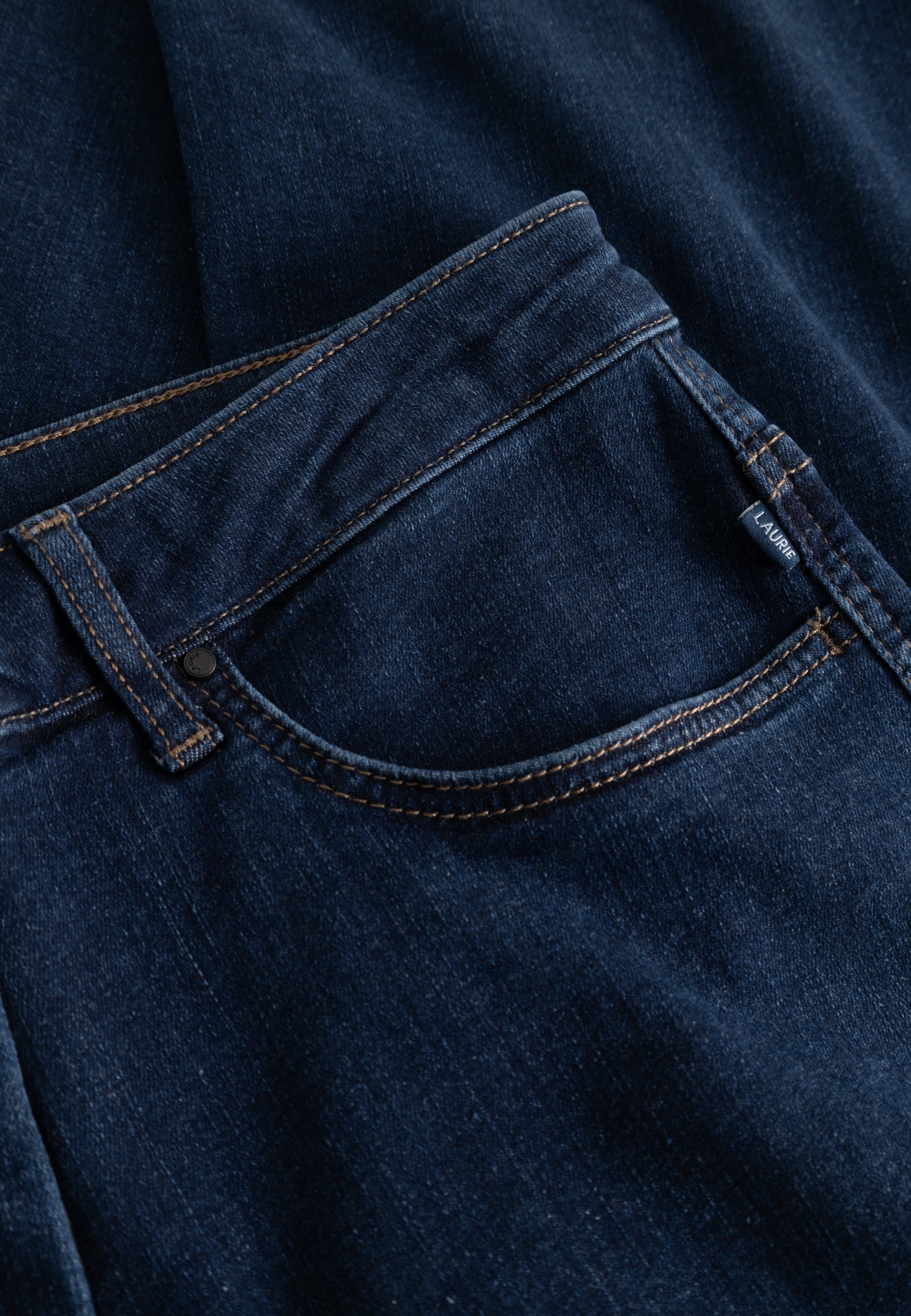 LAURIE Amelia Raw Straight Cropped Straight Dunkelblauer denim