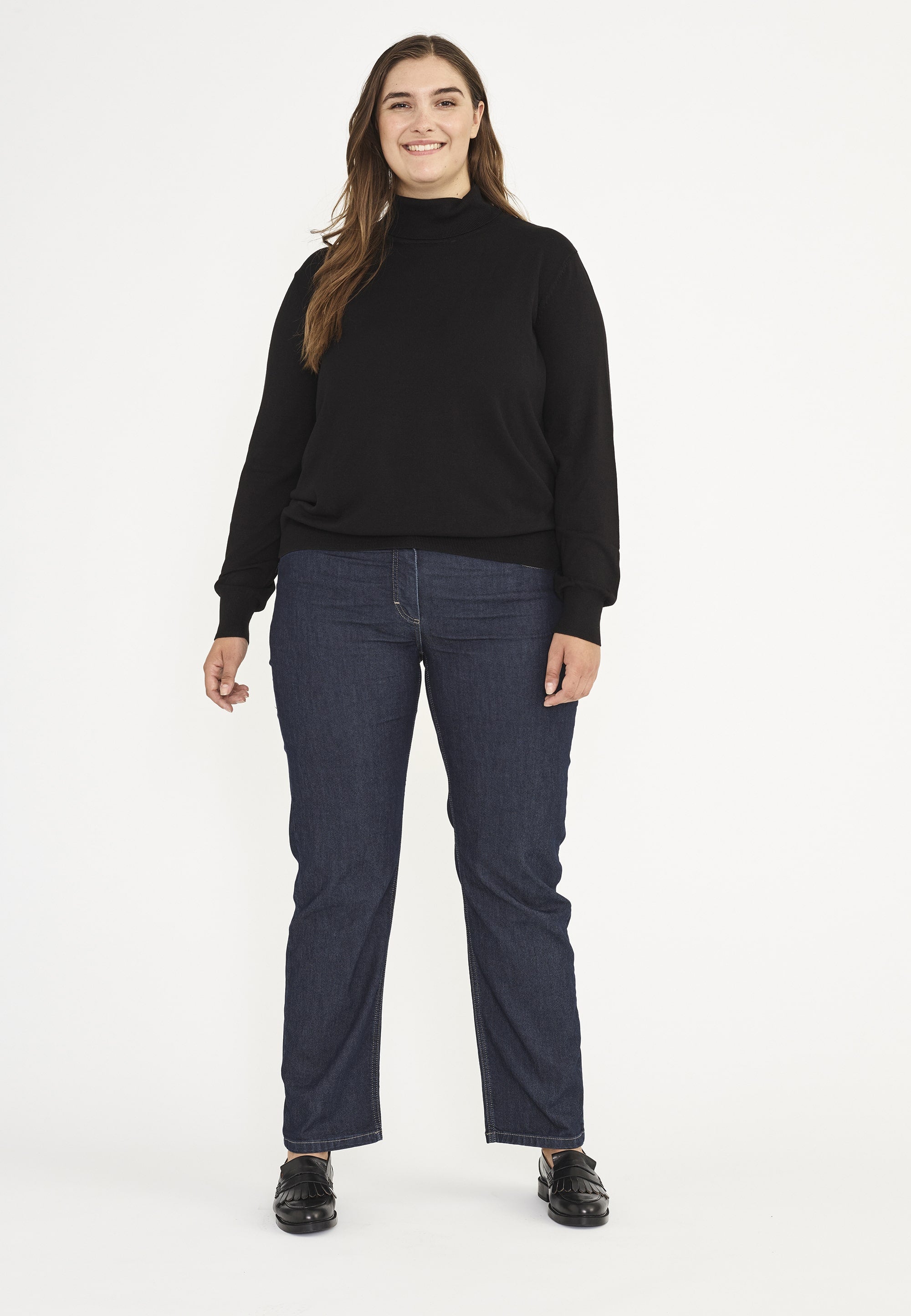 LAURIE Amelia Straight - Medium Length Straight 49501 Dark Blue Denim
