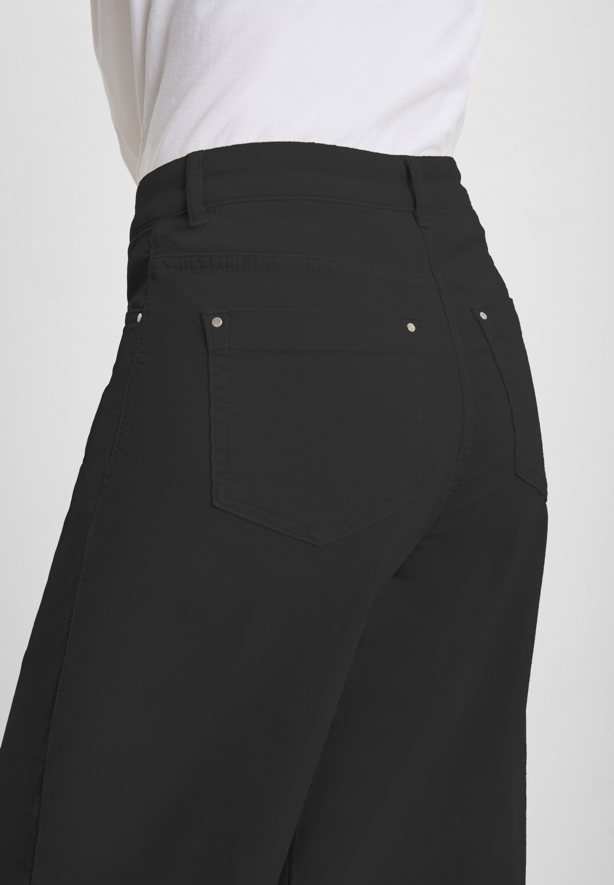 LAURIE Carol Loose Samt - Medium Length Loose Schwarz