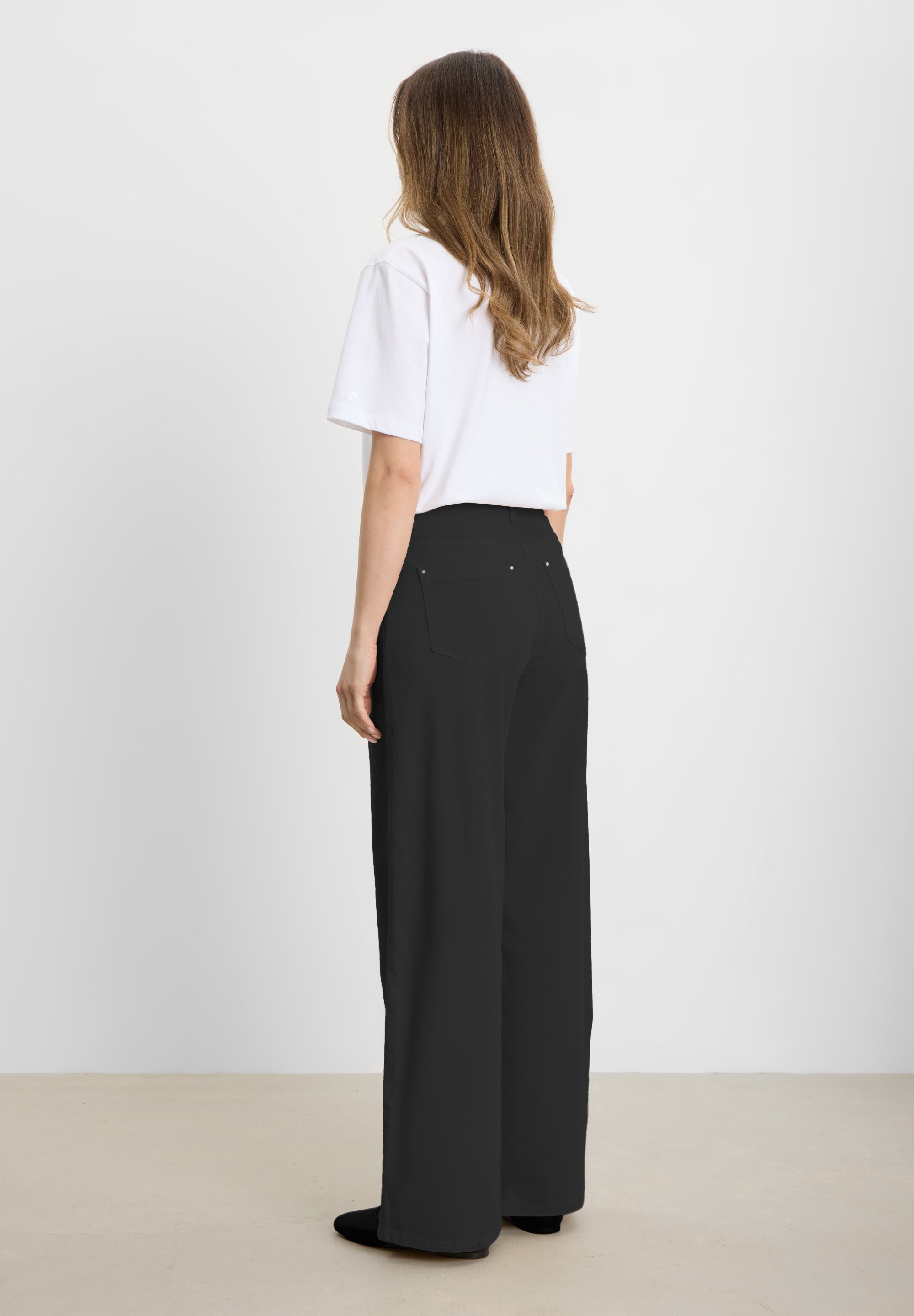 LAURIE Carol Loose Samt - Medium Length Loose Schwarz