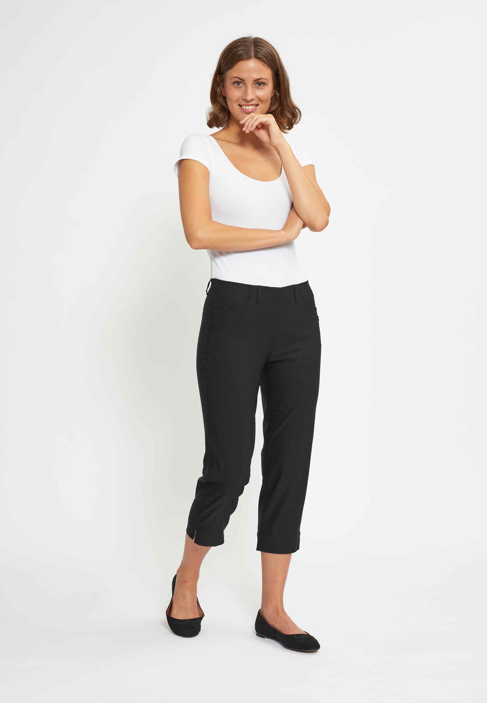 LAURIE Caroline Regular Capri Long Length Regular Schwarz