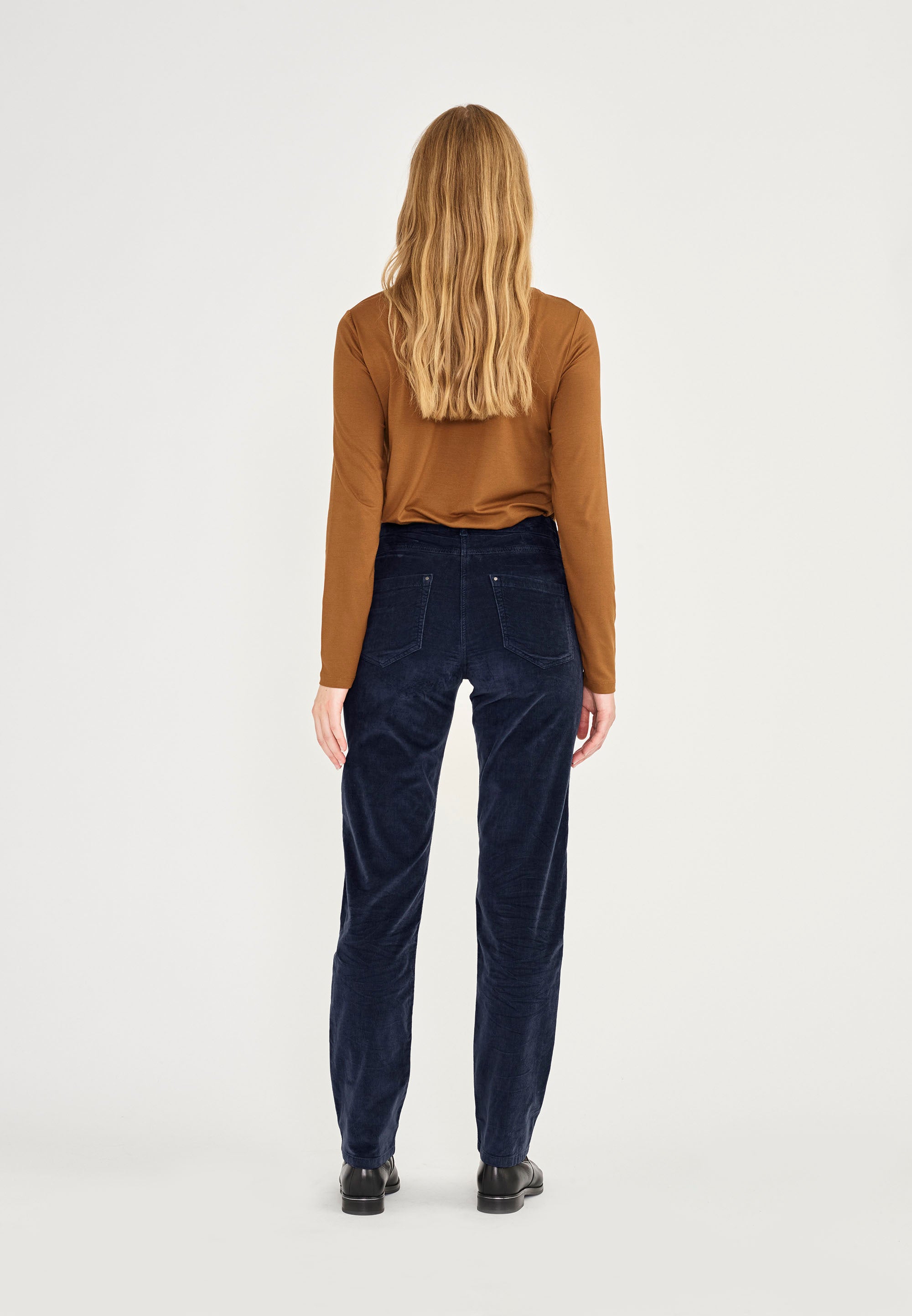 LAURIE Charlotte Regular Corduroy - Medium Length Regular Marine