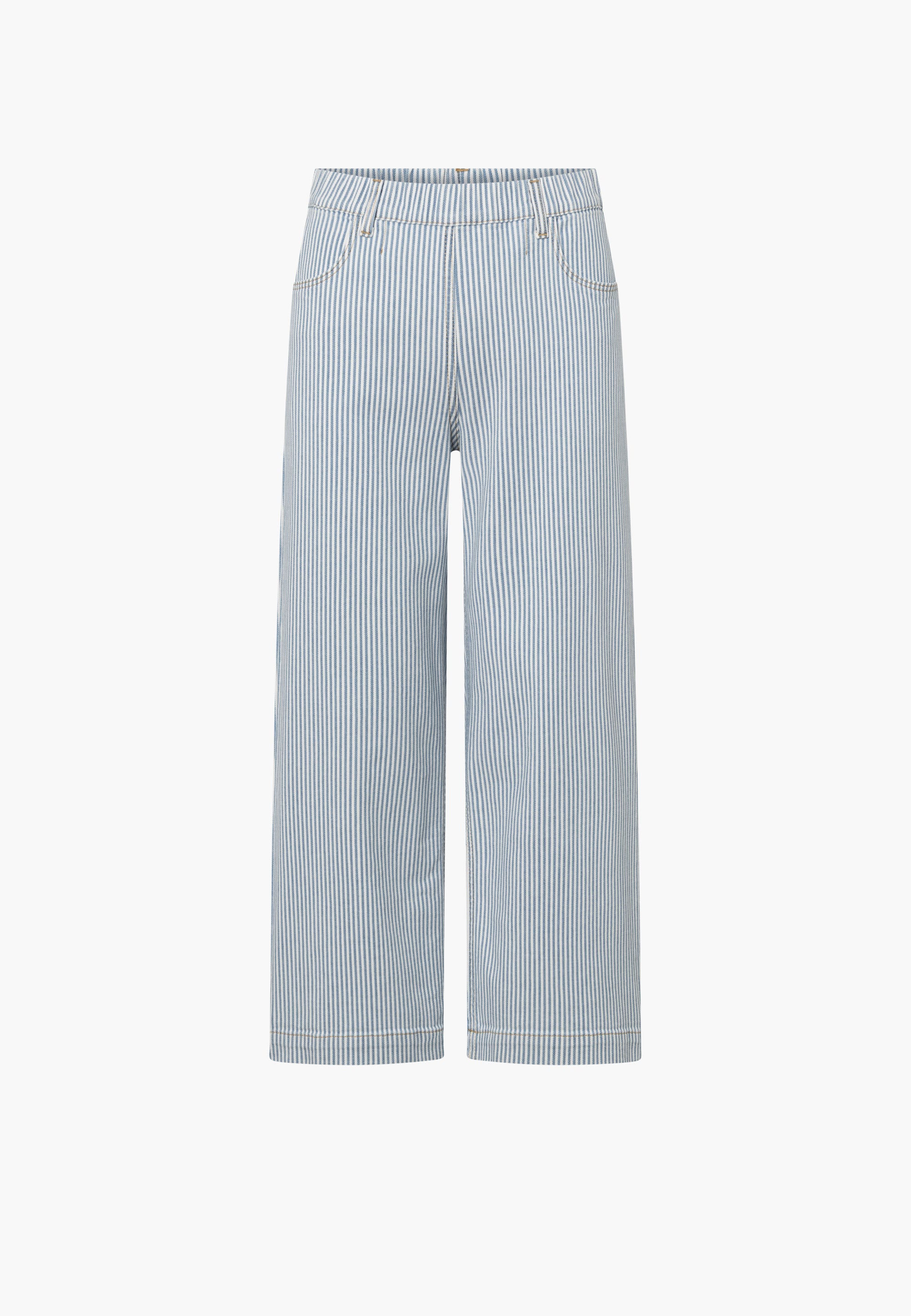 LAURIE Donna Loose Cropped Loose 10044 White blue stripe