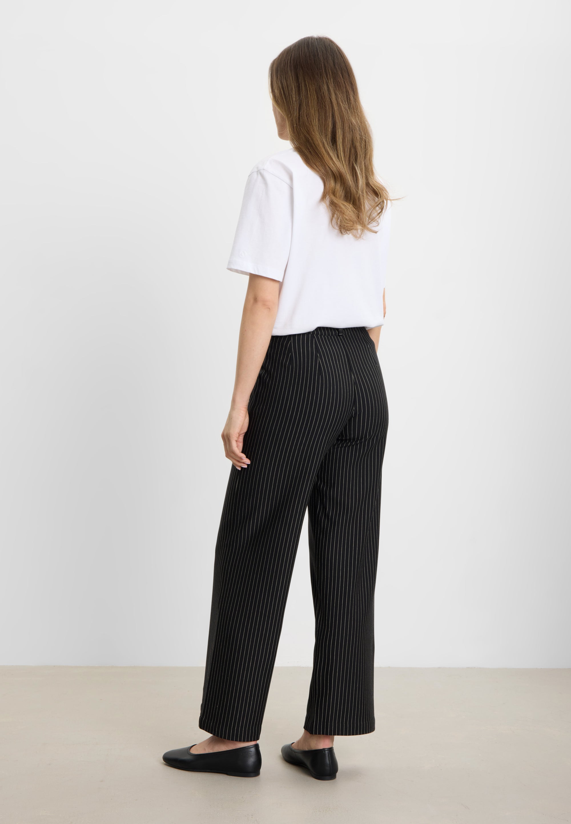 LAURIE Donna Loose Jersey - Short Length Loose 99027 Black Stripe Brushed