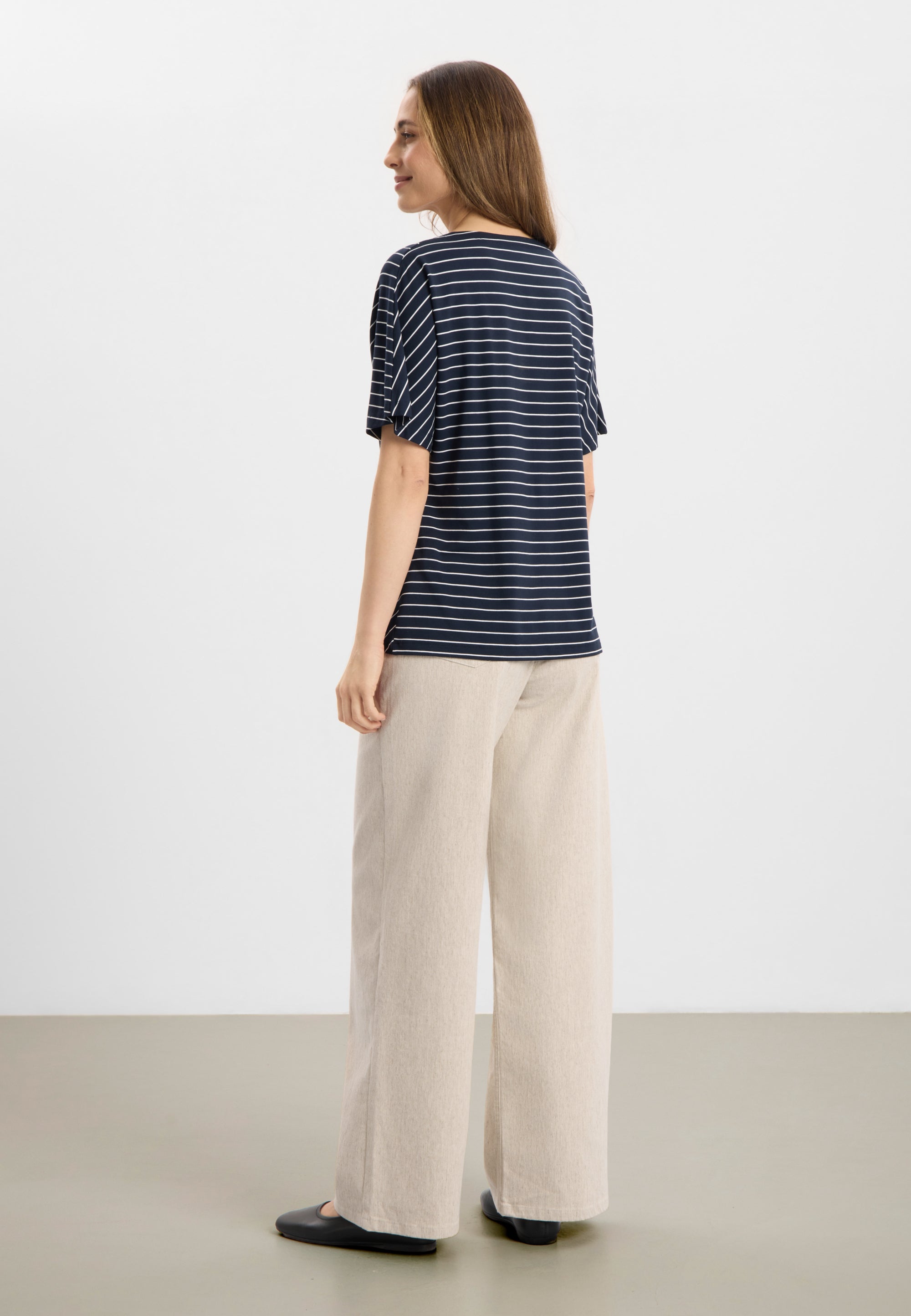 LAURIE Ingrid Blouse SS Regular Marine streifen