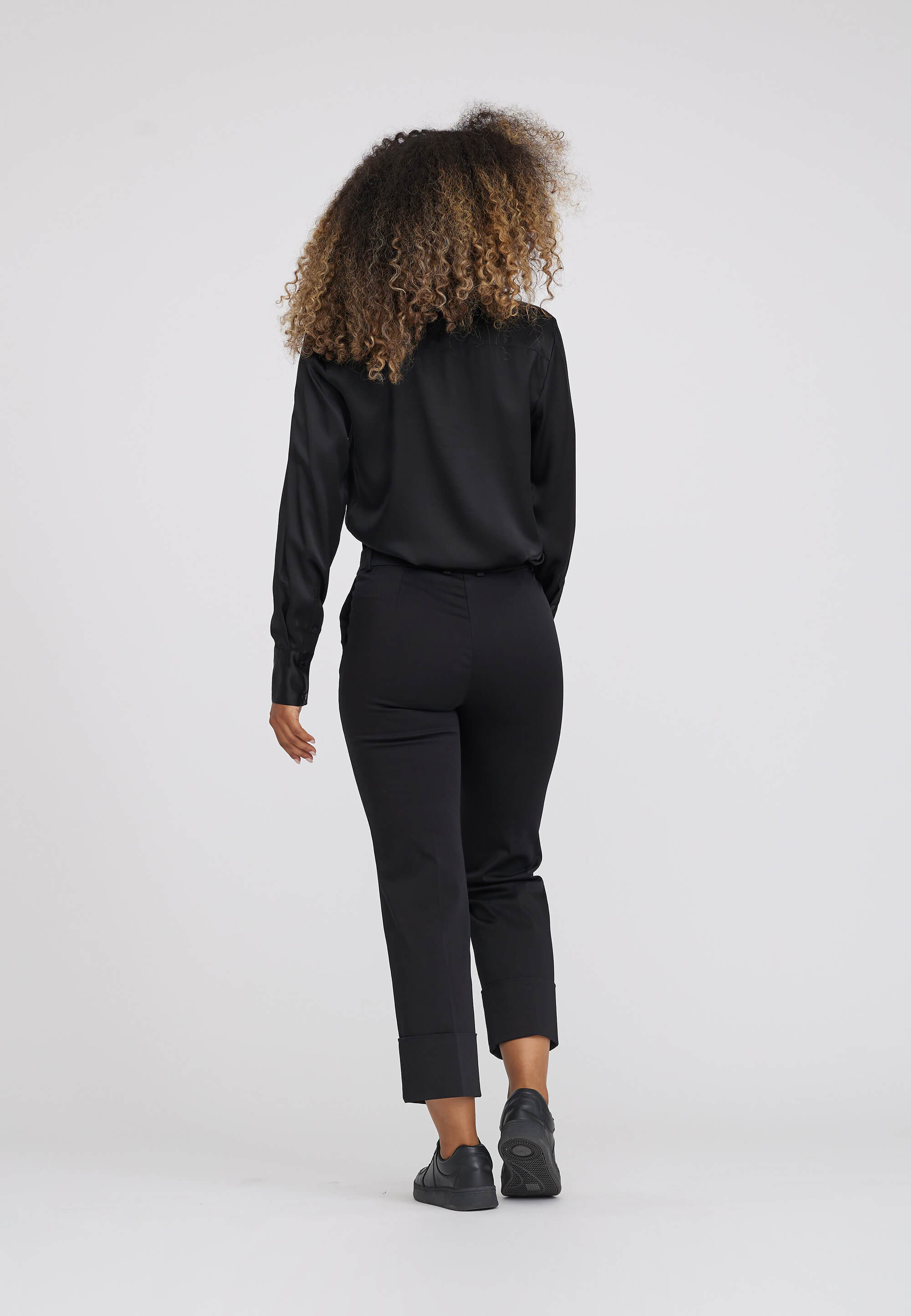 LAURIE Judy Turn-Up Straight - Cropped Straight Schwarz