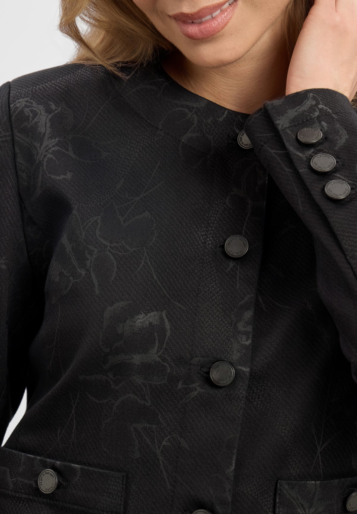 LAURIE Melody Classic Jacket LS Classic 99142 Black Bloom Print
