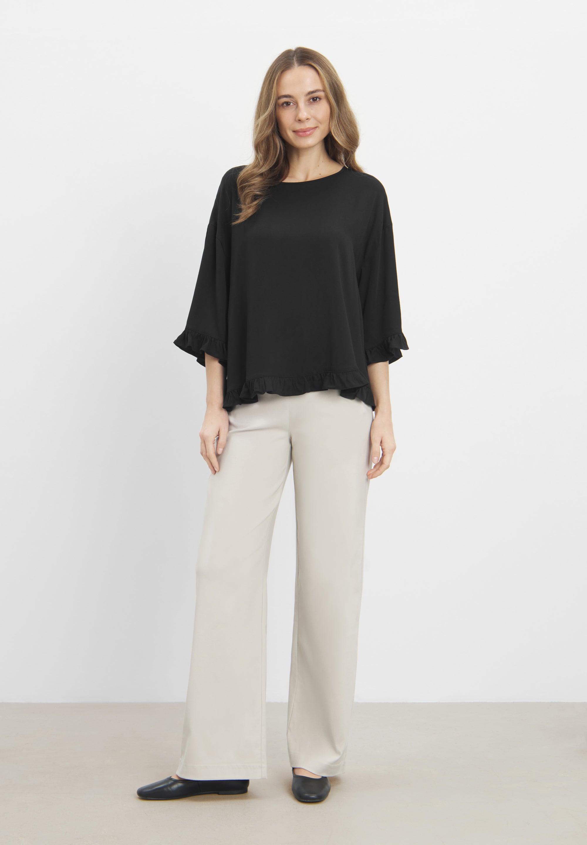 LAURIE Nova Blouse SS Blouses Schwarz