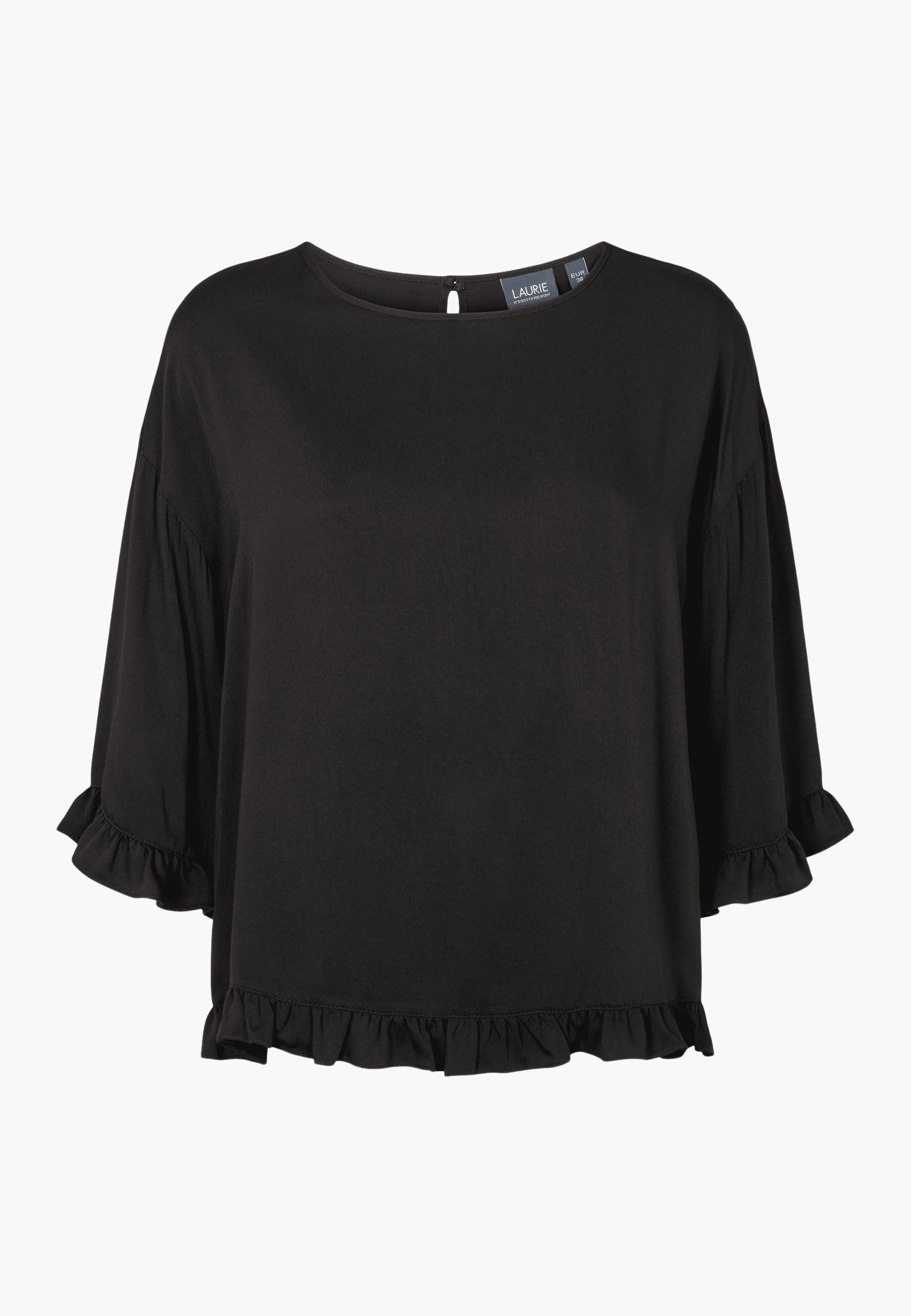 LAURIE Nova Blouse SS Blouses Schwarz