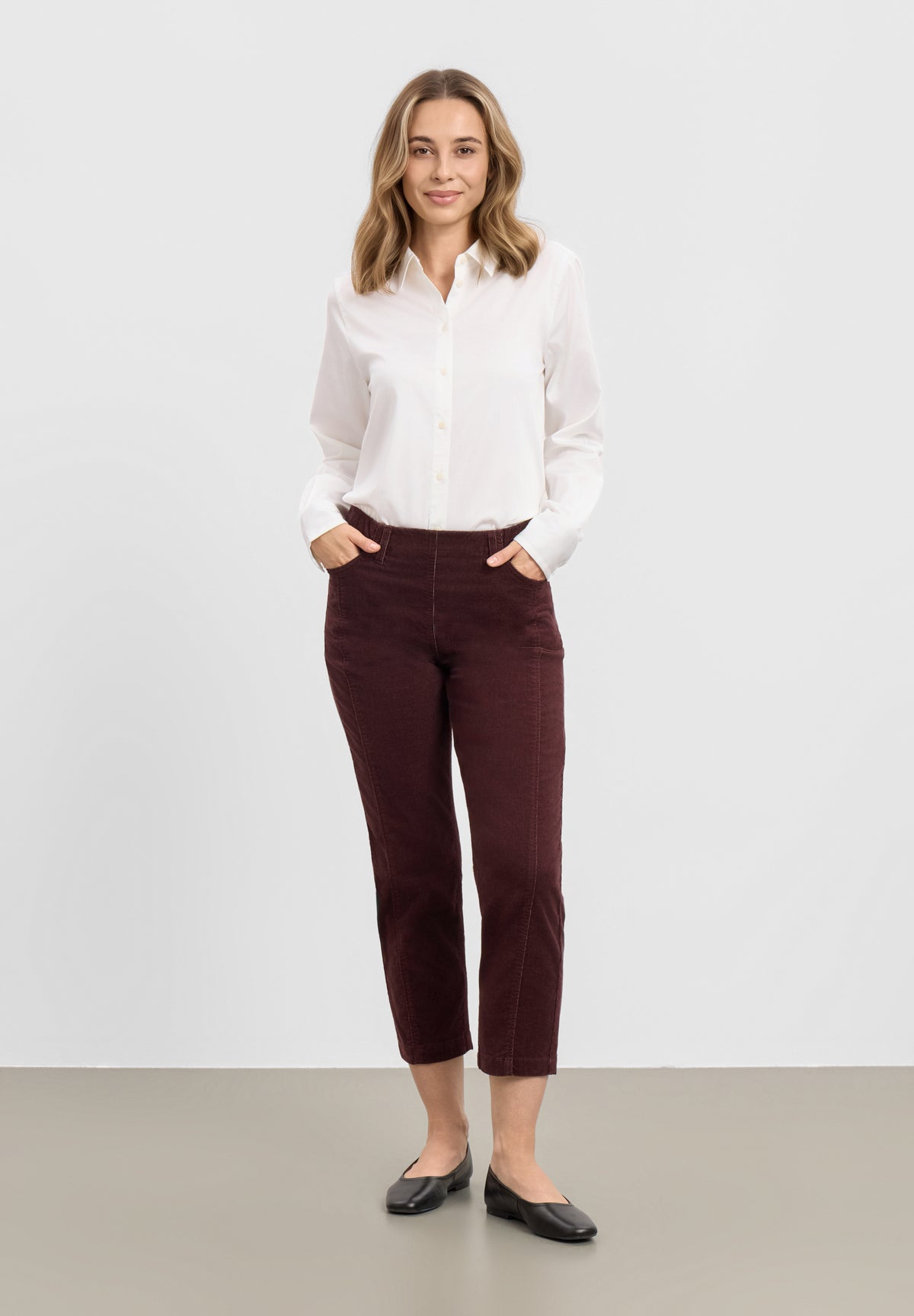 LAURIE Piper Pure Regular Cord - Cropped Regular 68000 Dark Plum