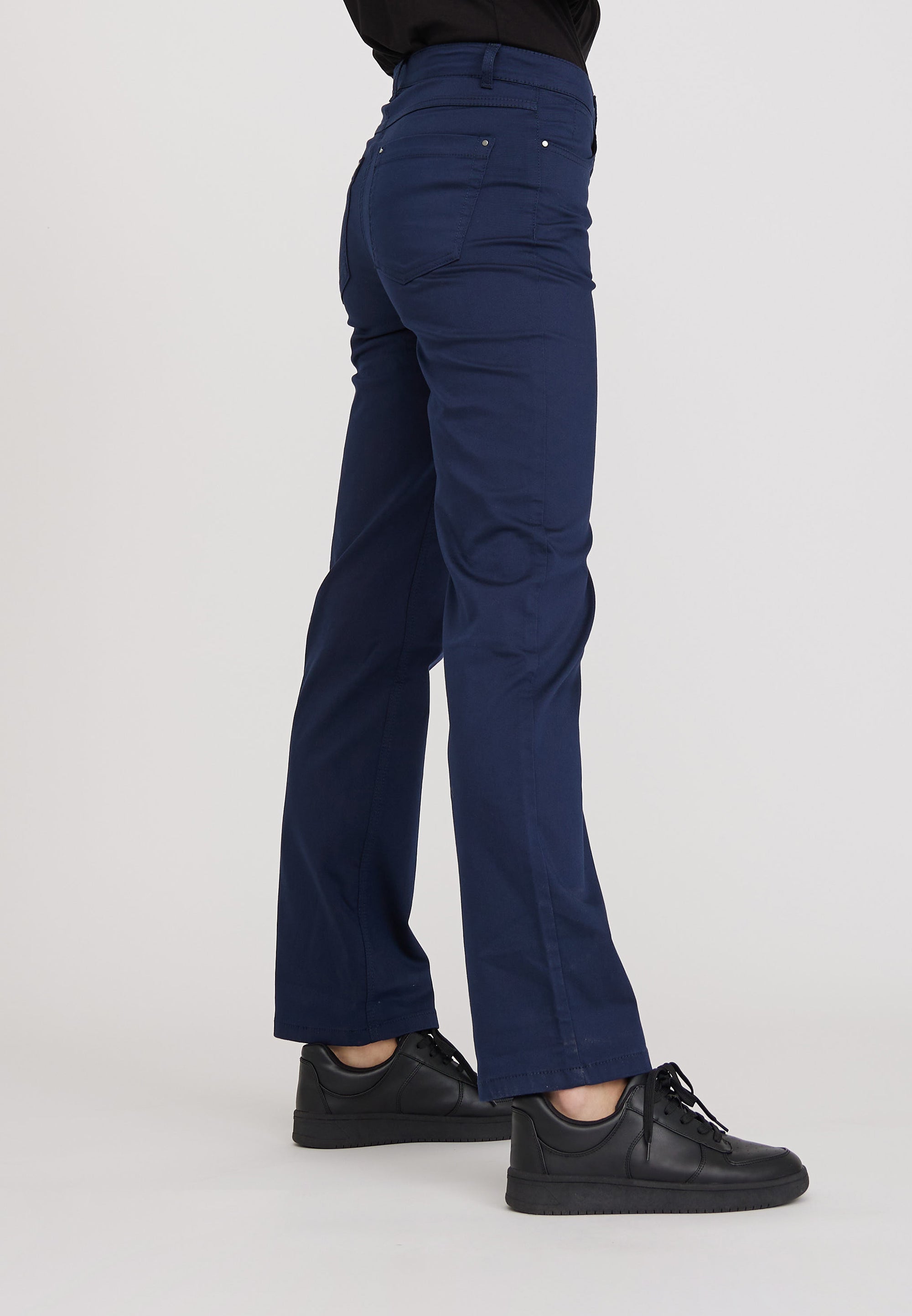 LAURIE  Amelia Straight - Medium Length Trousers STRAIGHT Marine