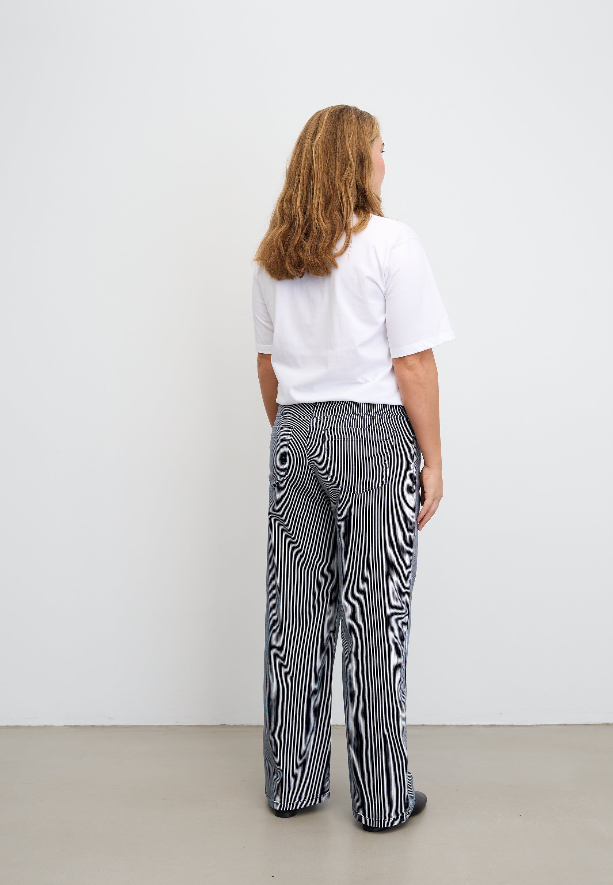 LAURIE  Carol Loose - Medium Length Trousers LOOSE 49397 Blue Stripe