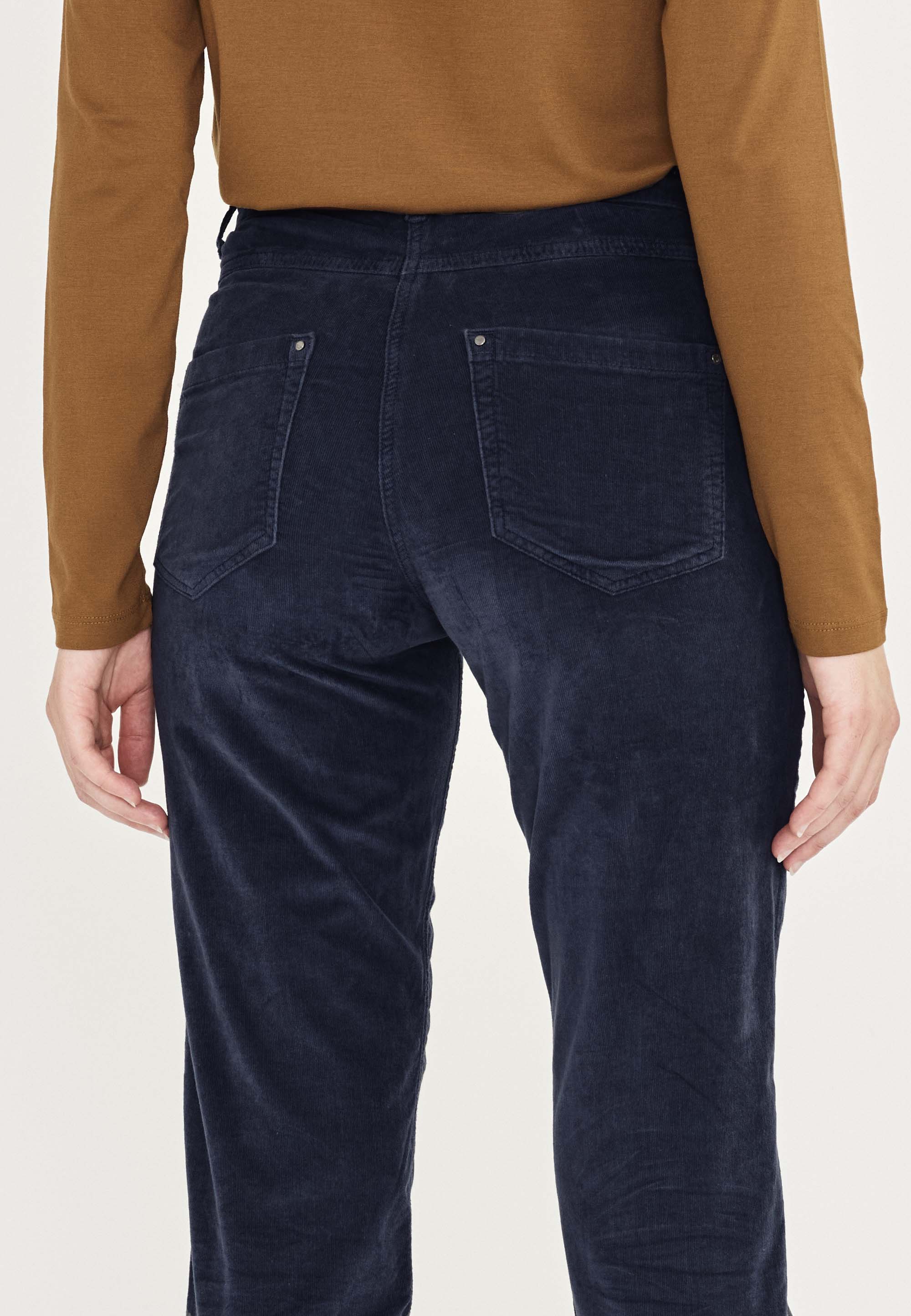 LAURIE Charlotte Regular Corduroy - Medium Length Regular Marine