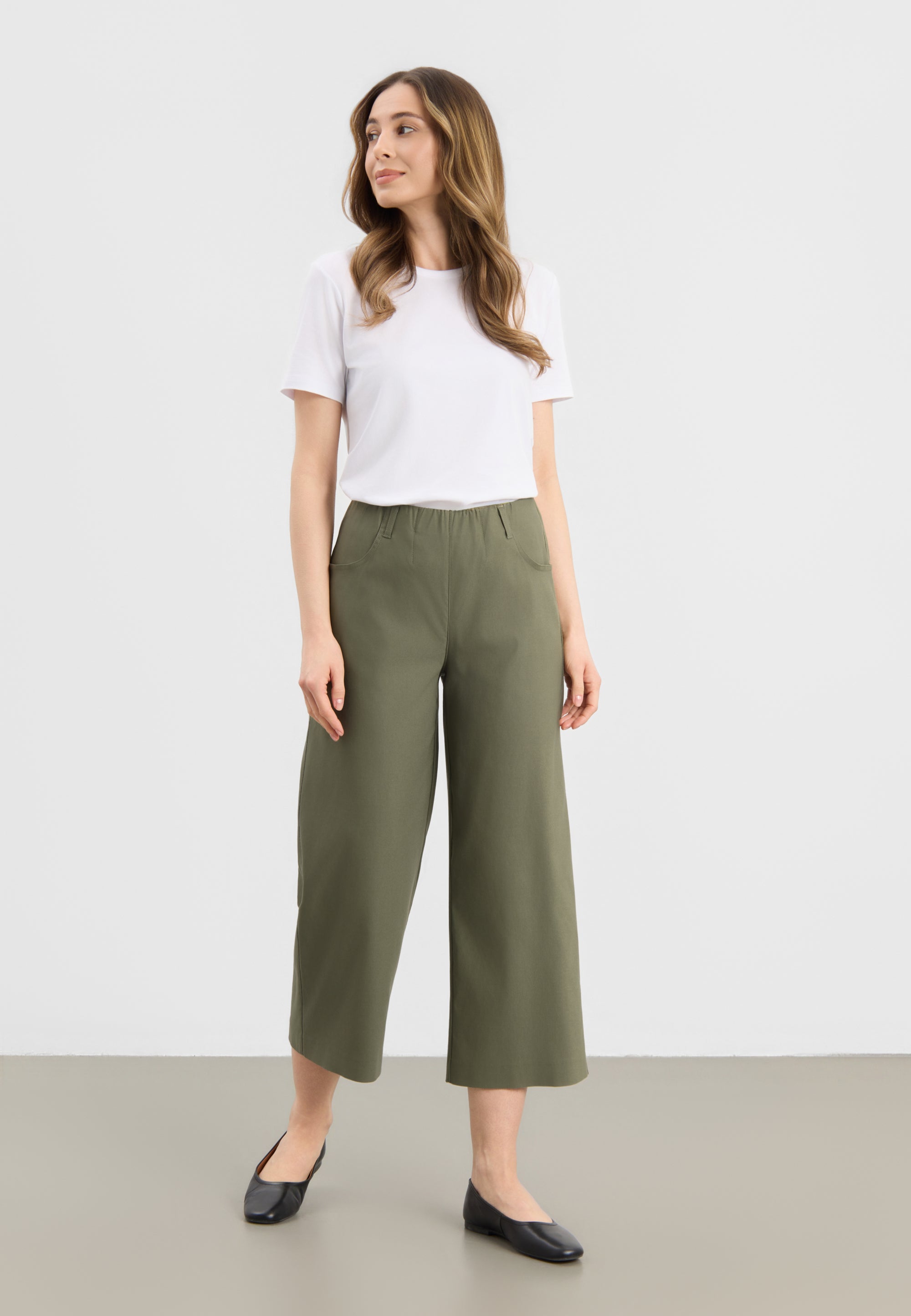 LAURIE Donna Loose - Cropped Loose 55100 Khaki
