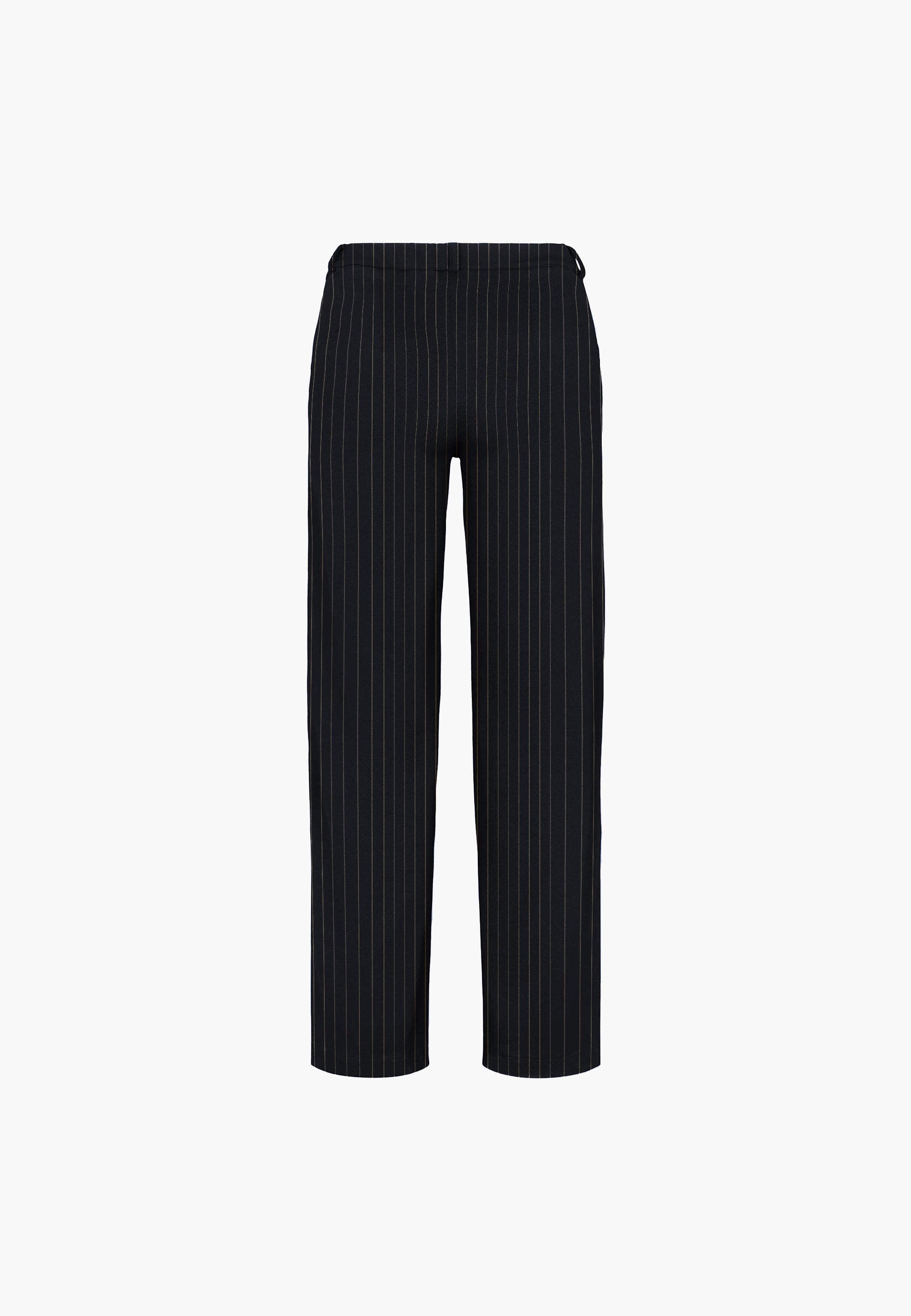LAURIE  Donna Loose - Medium Length Trousers LOOSE 99027 Black Stripe Brushed
