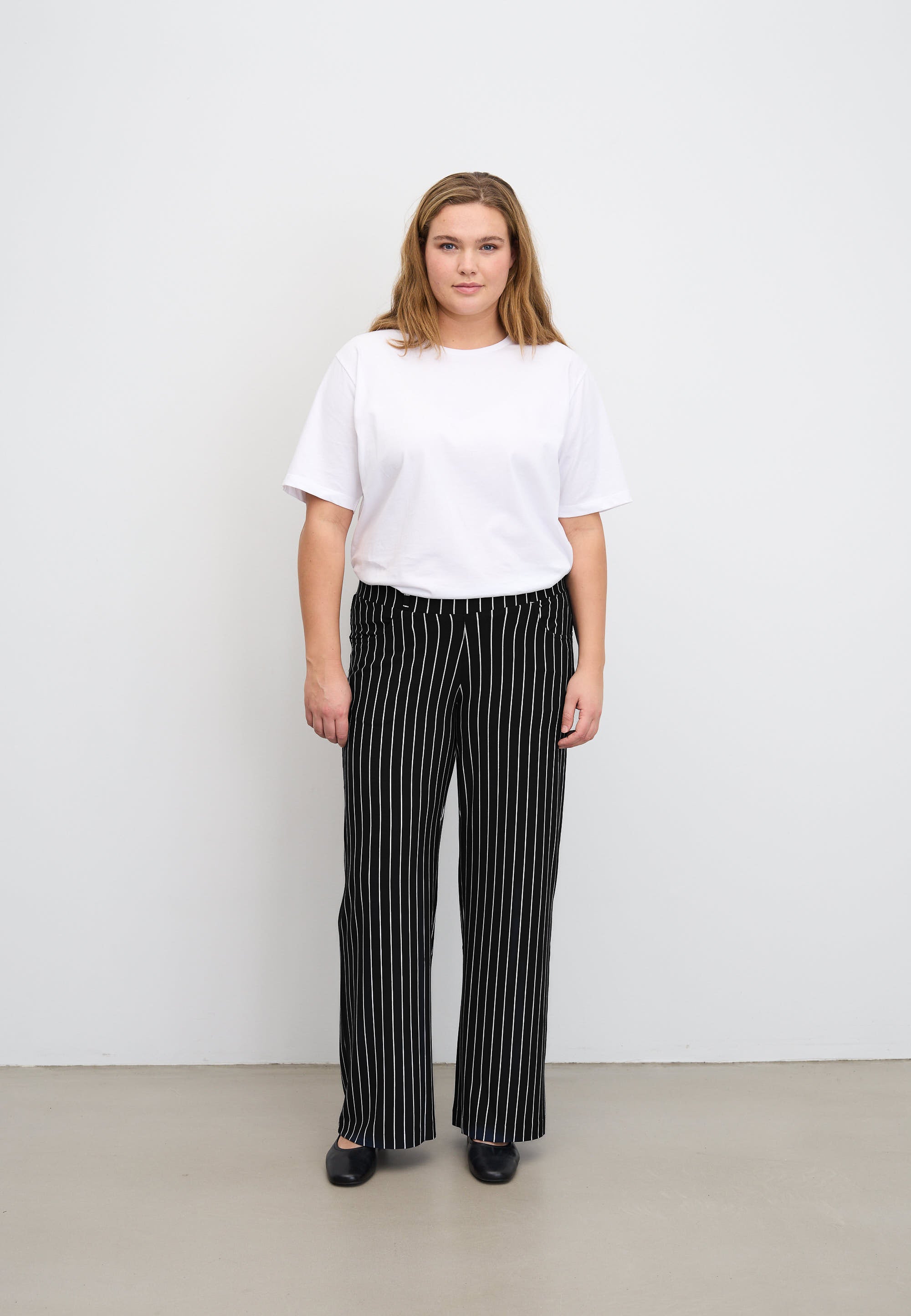 LAURIE  Donna Loose Jersey - Short Length Loose Schwarz streifen