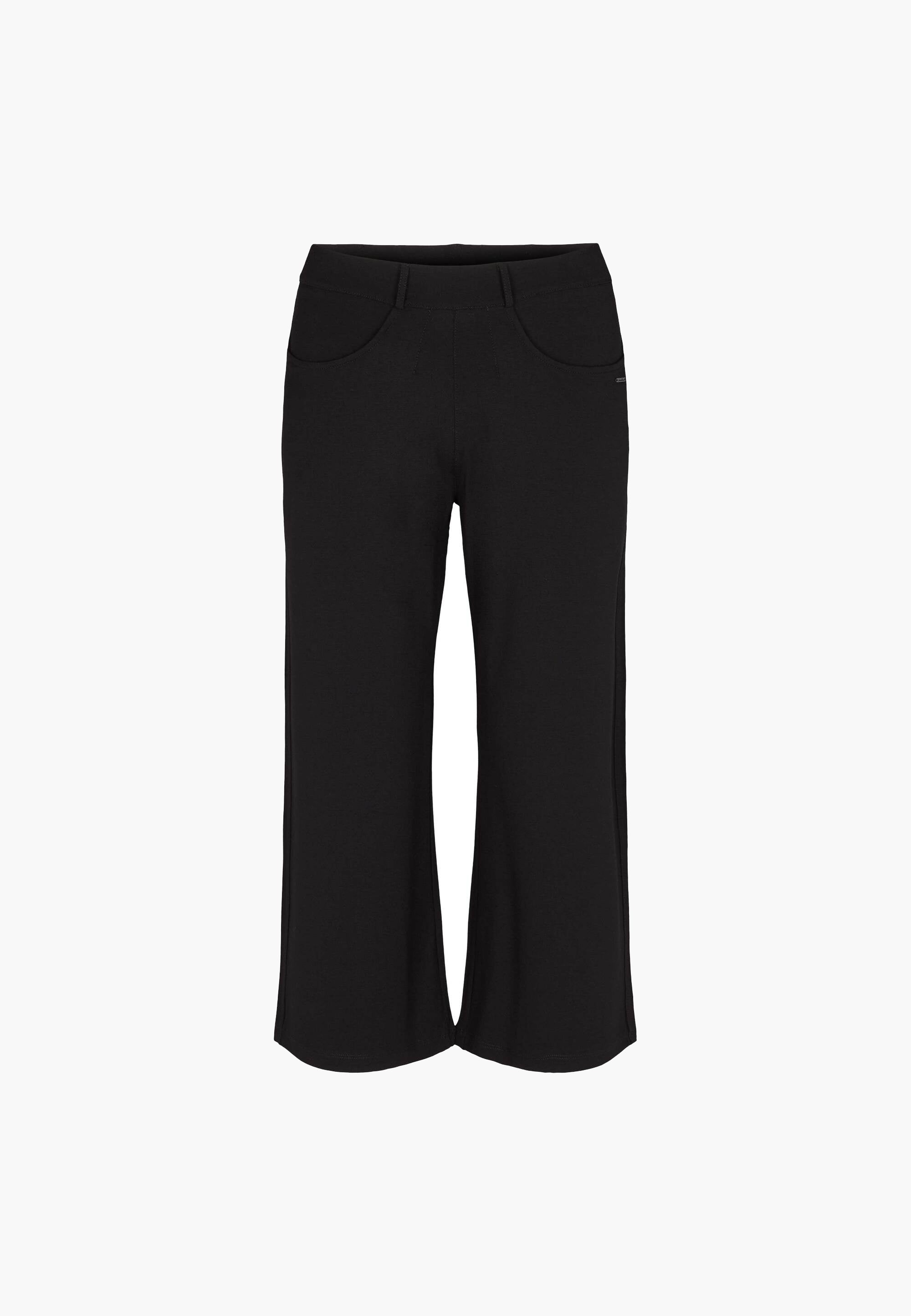 LAURIE Donna Loose Jersey Crop Trousers LOOSE Schwarz