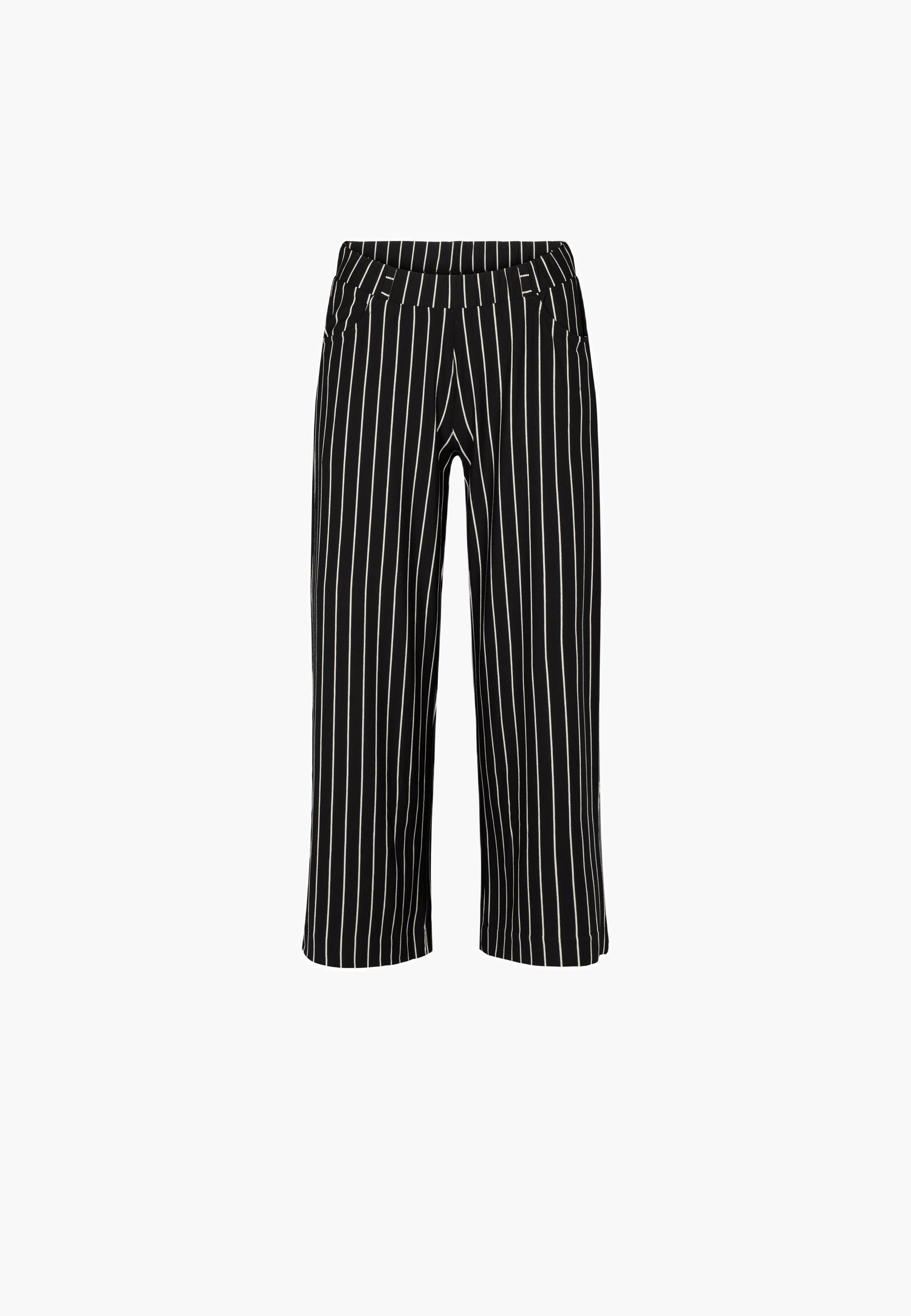 LAURIE  Donna Loose Jersey Crop Loose Schwarz streifen
