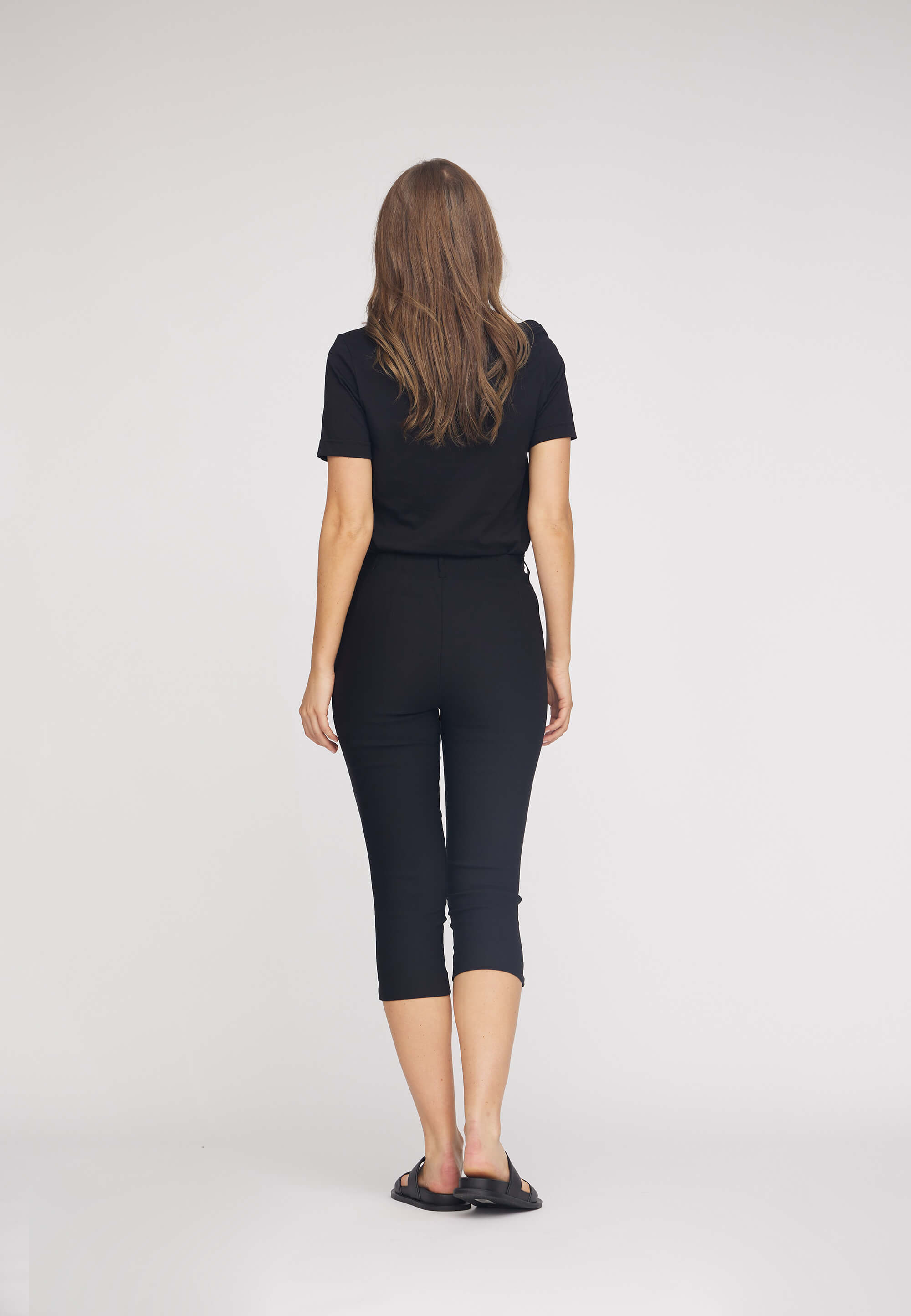 LAURIE Elizabeth Slim Capri Medium Length Slim Schwarz