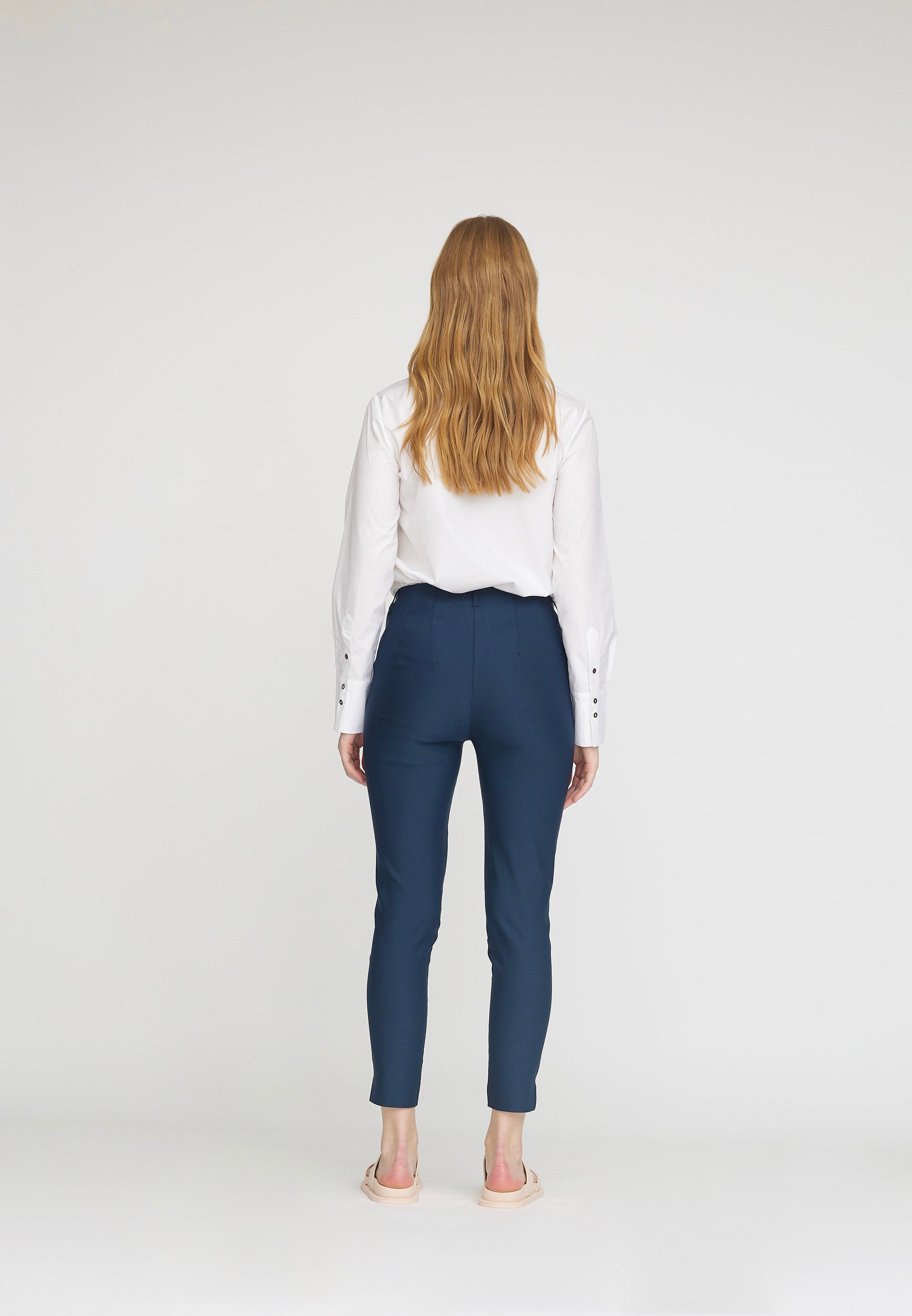 LAURIE Elizabeth Slim Crop Trousers SLIM Marine