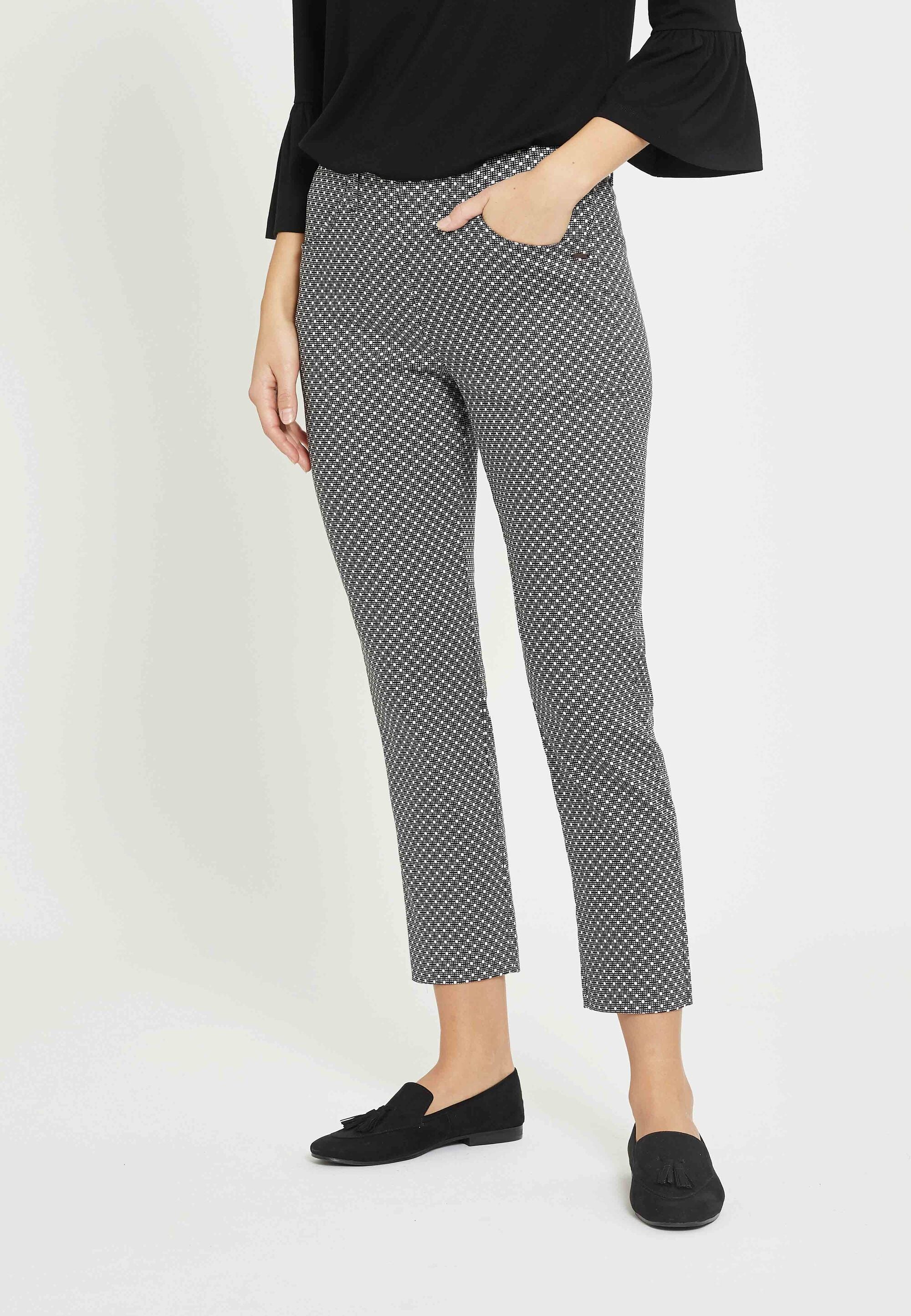 LAURIE Grace - Crop Slim Marine jacquard