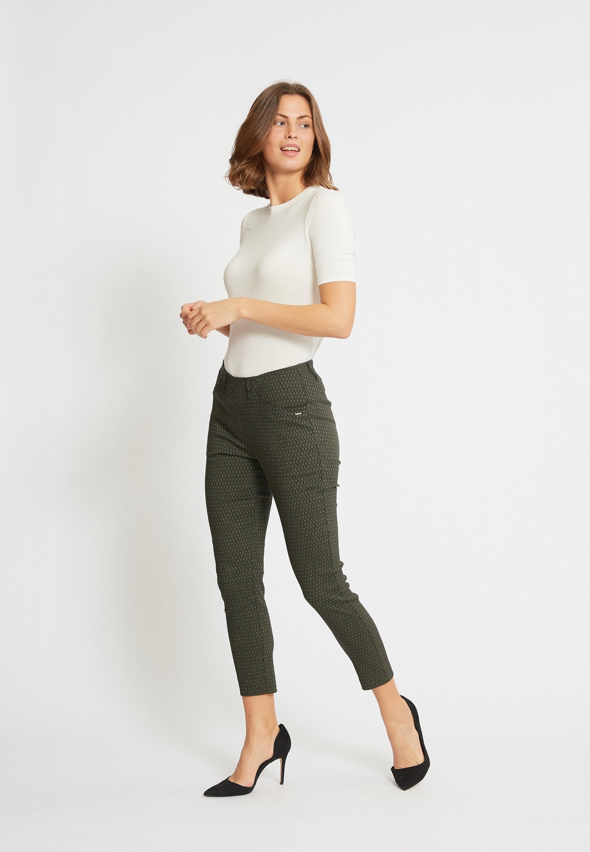 LAURIE Grace Slim Crop Slim Khaki