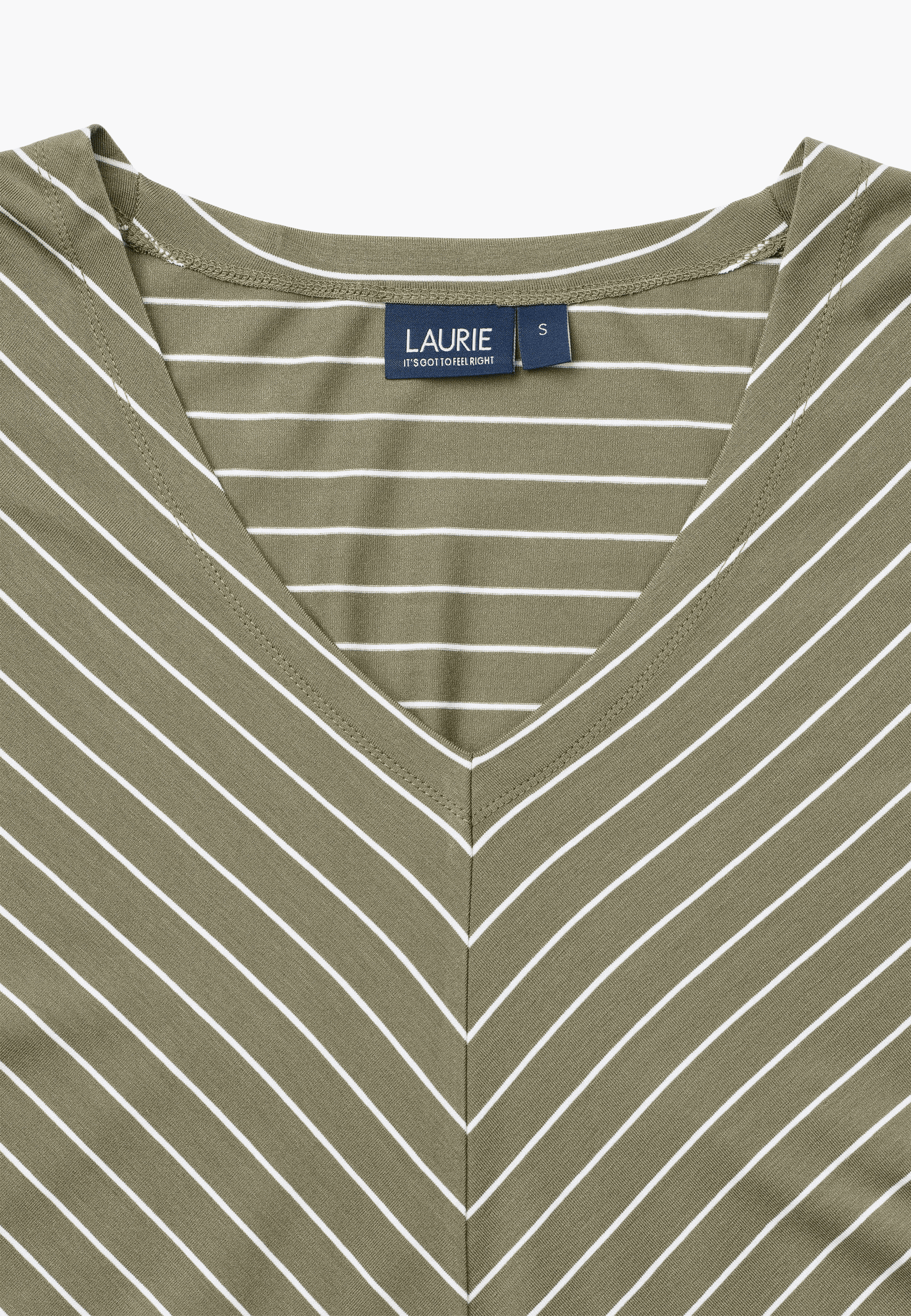 LAURIE Ingrid Blouse SS Regular 55222 Khaki stripe