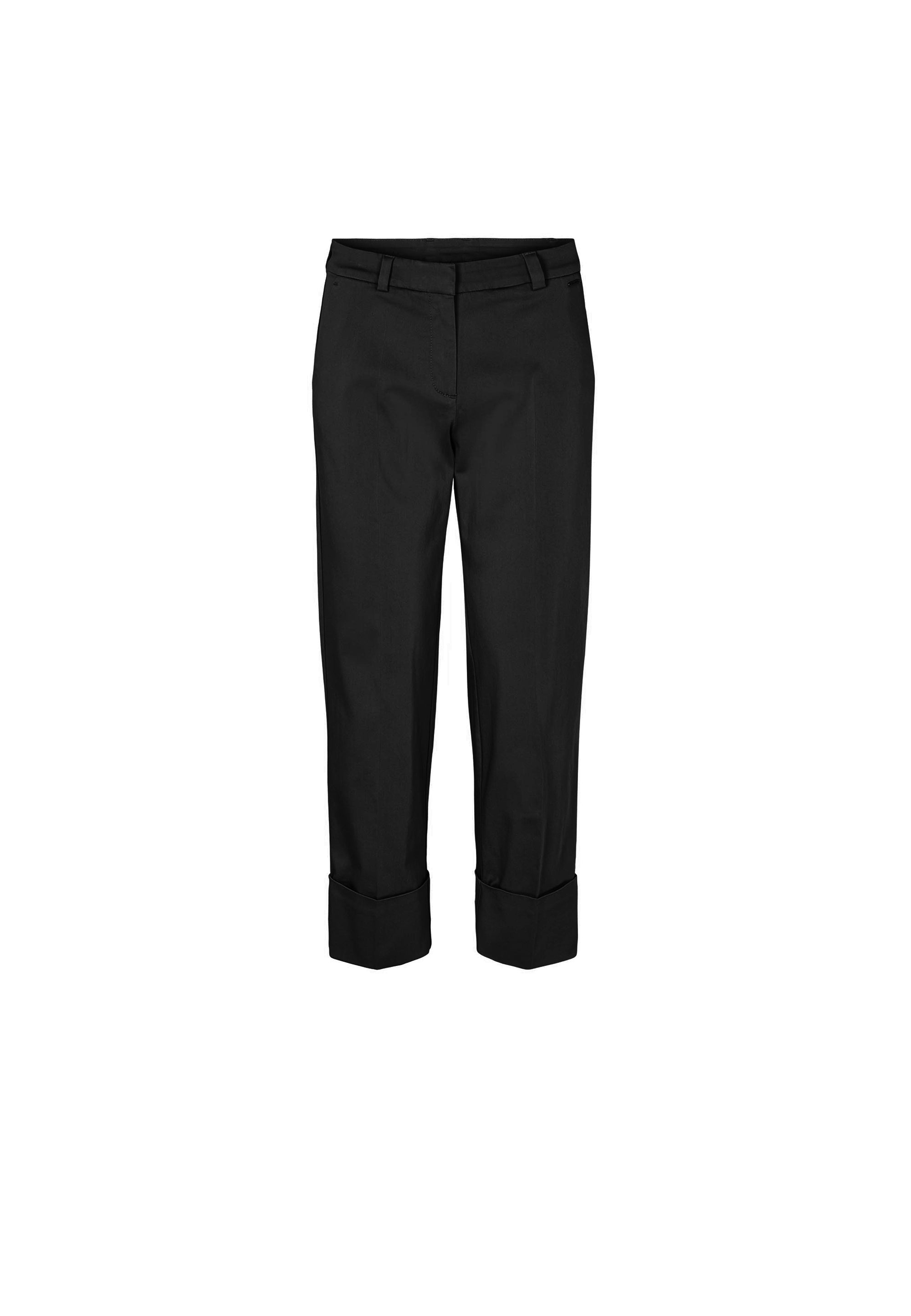LAURIE Judy Turn-Up Straight Crop Trousers STRAIGHT Schwarz