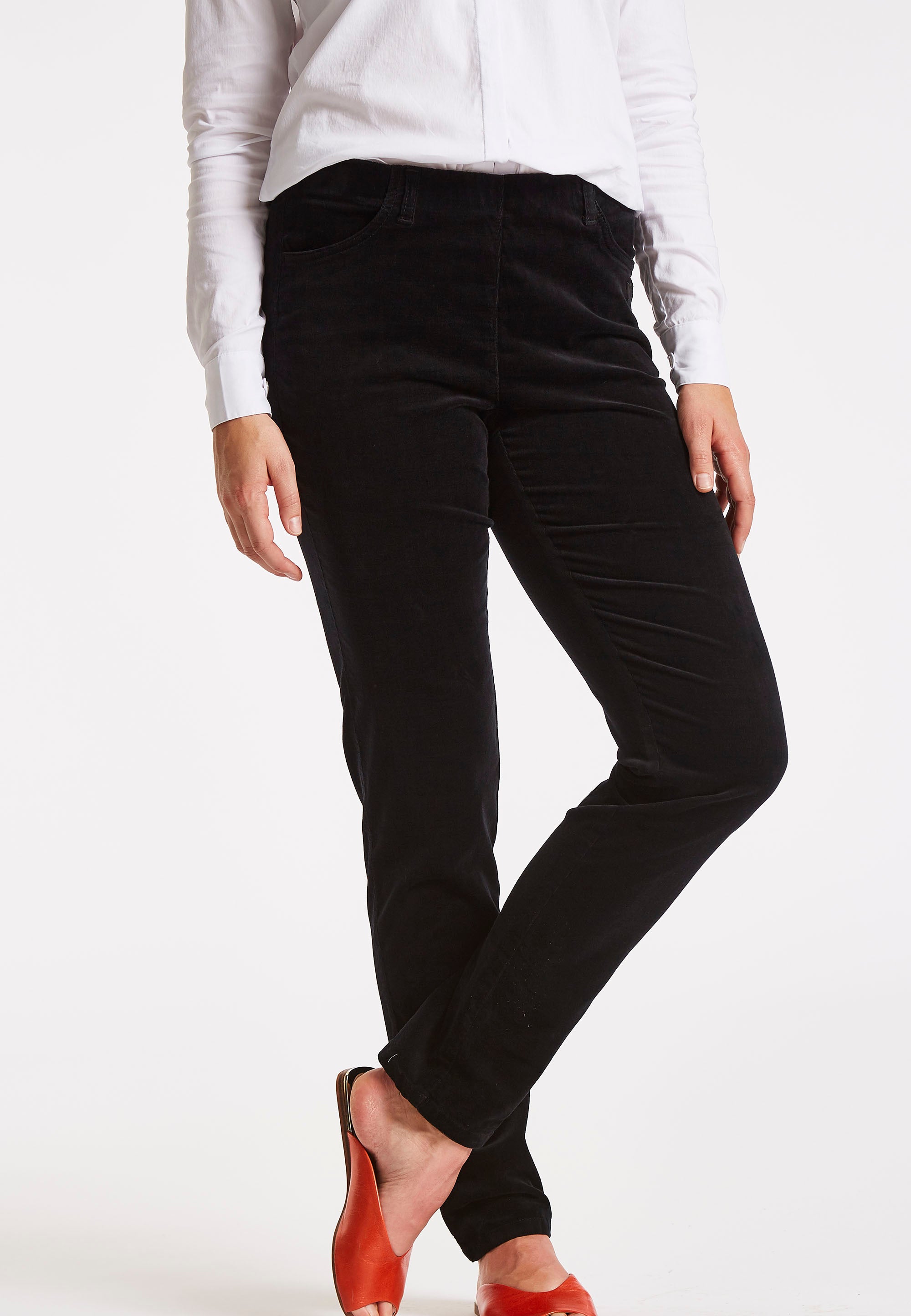 LAURIE Kelly Regular Corduroy - Medium Length Regular Schwarz