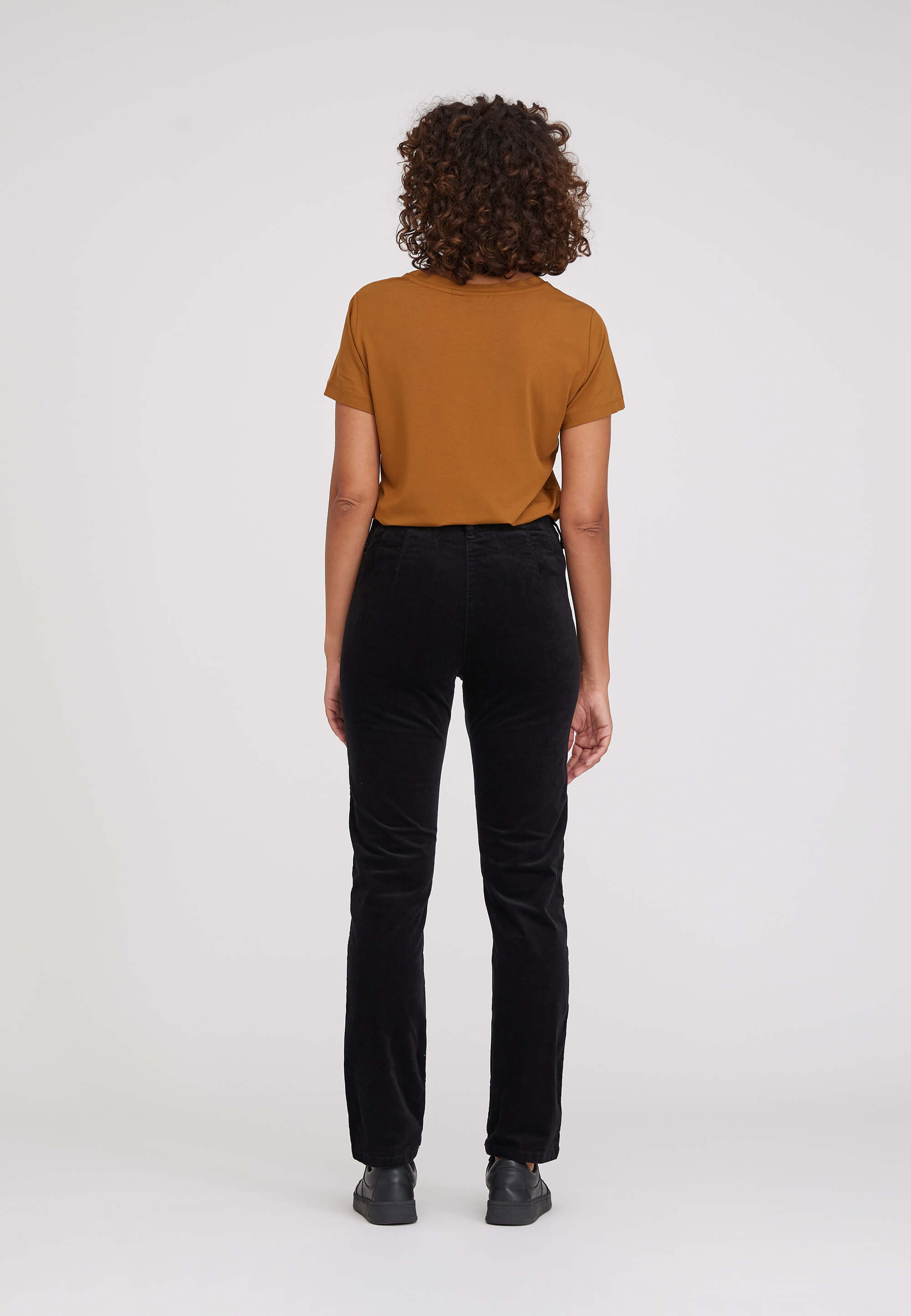 LAURIE  Kelly Regular Samt - Medium Length Trousers REGULAR Schwarz