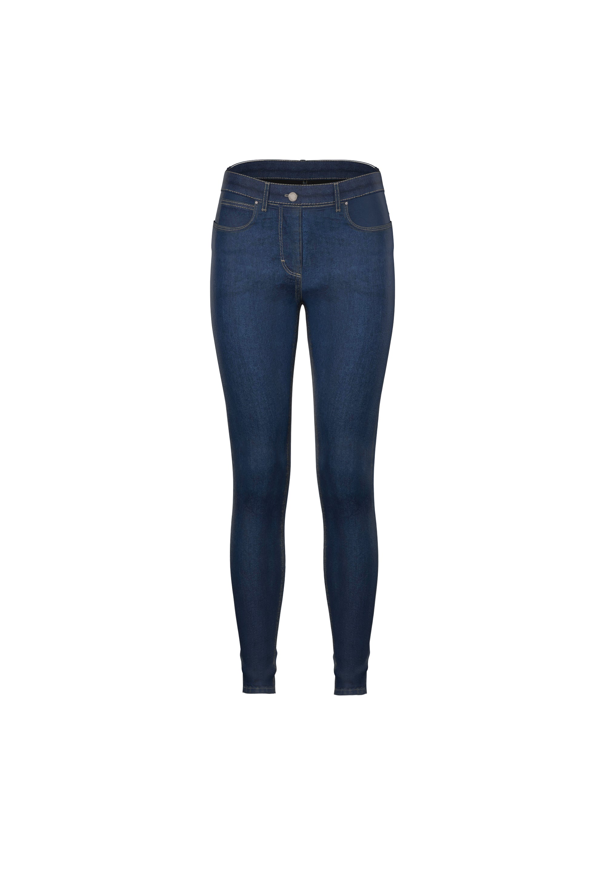 LAURIE  Laura Slim - Medium Length Trousers SLIM 49501 Dark Blue Denim