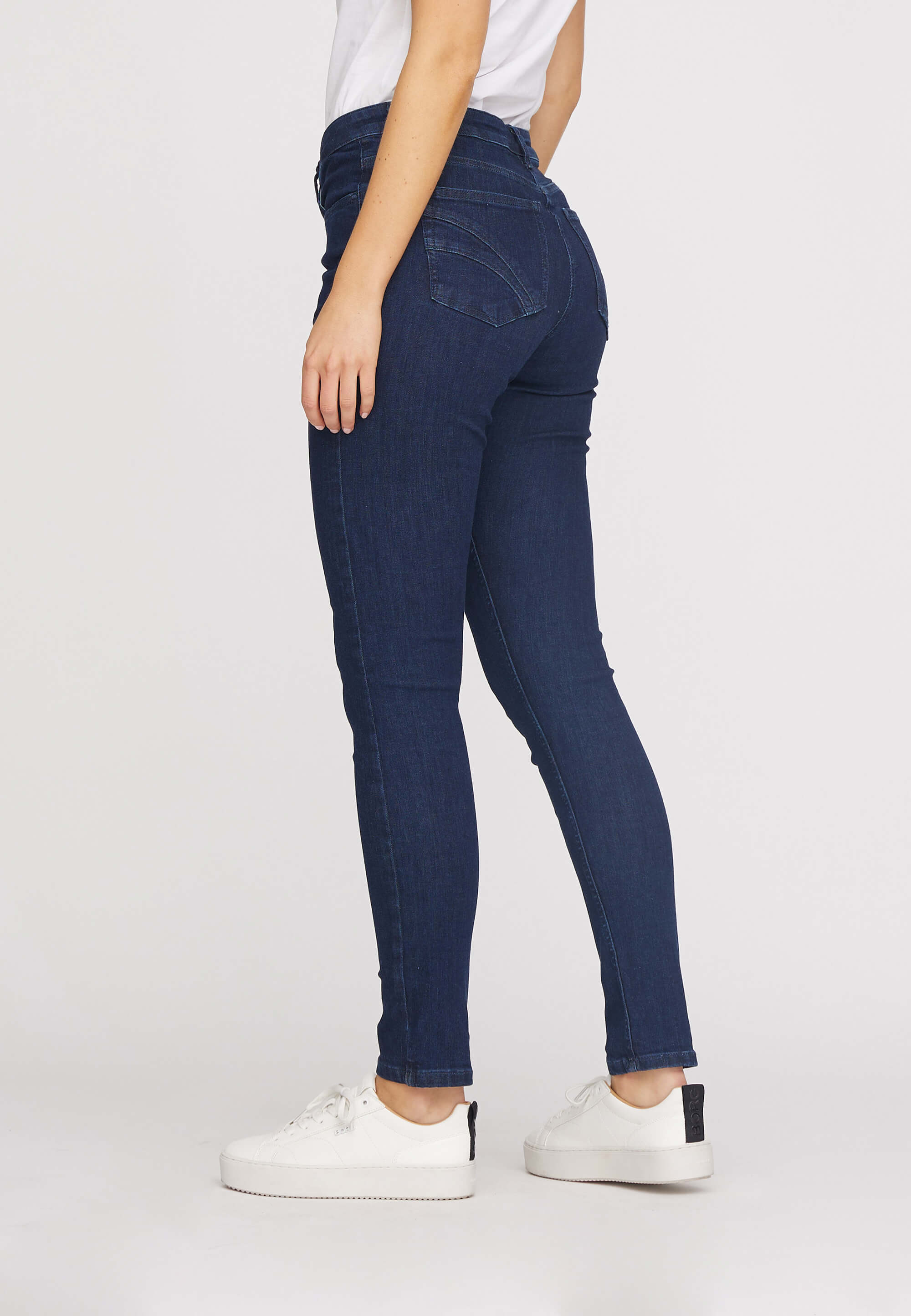 LAURIE  Laura Slim - Medium Length - Ecolabel Trousers SLIM Dunkelblauer denim