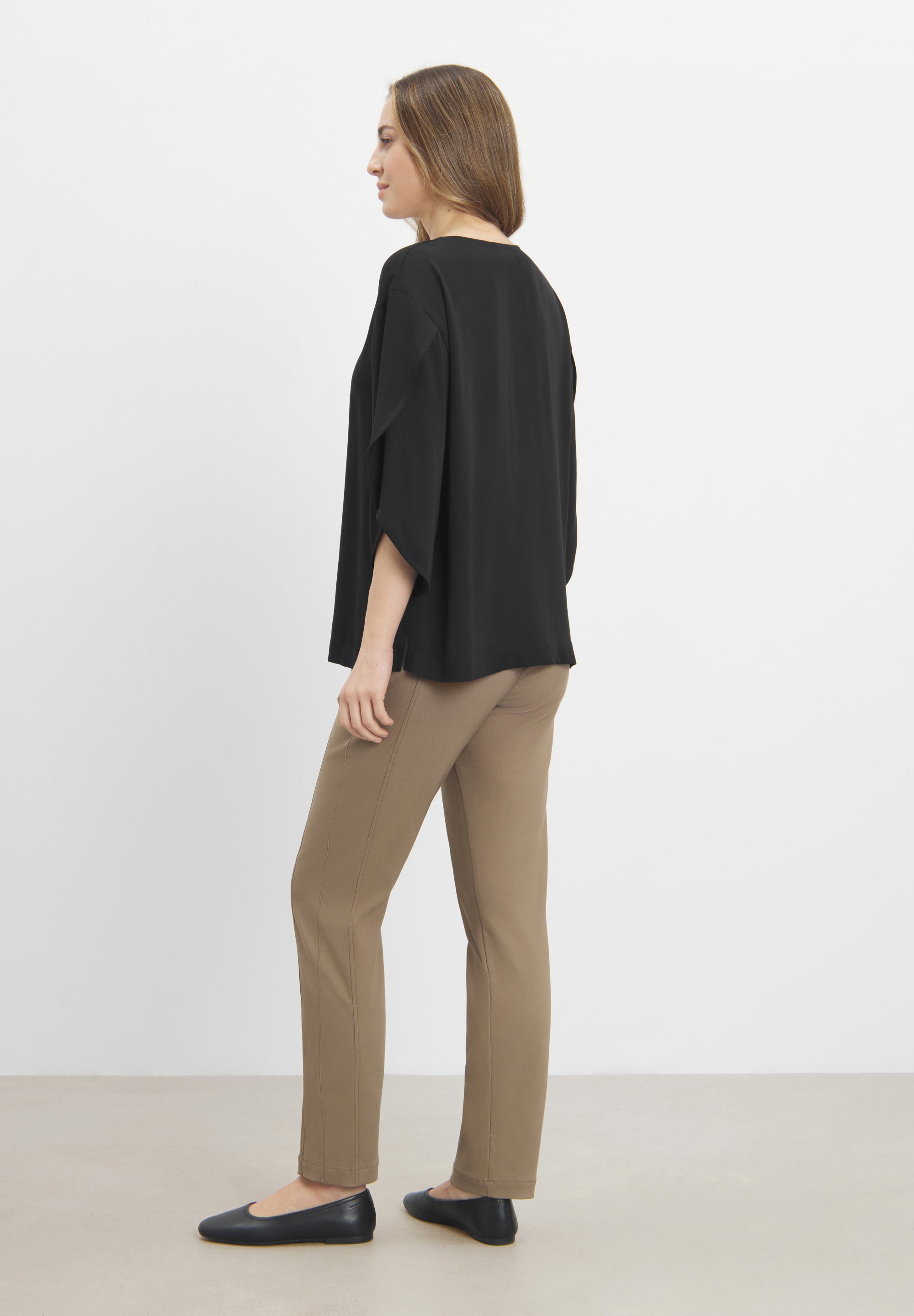LAURIE Nadine Blouse 3/4 sleeves Relaxed Schwarz
