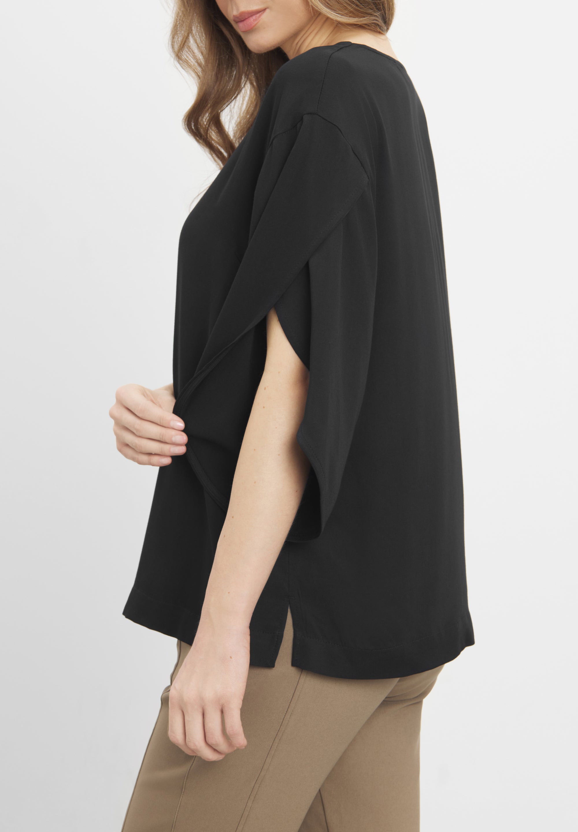 LAURIE Nadine Blouse 3/4 sleeves Blouses Schwarz